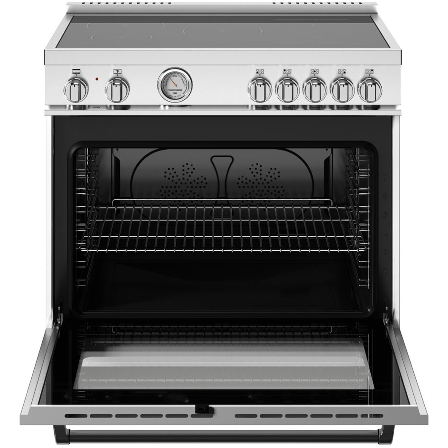 Bertazzoni Master Series 36 in. 5.9 cu. ft. Dual Convection Electric Range with 5 Induction Burners - Matte White, , hires