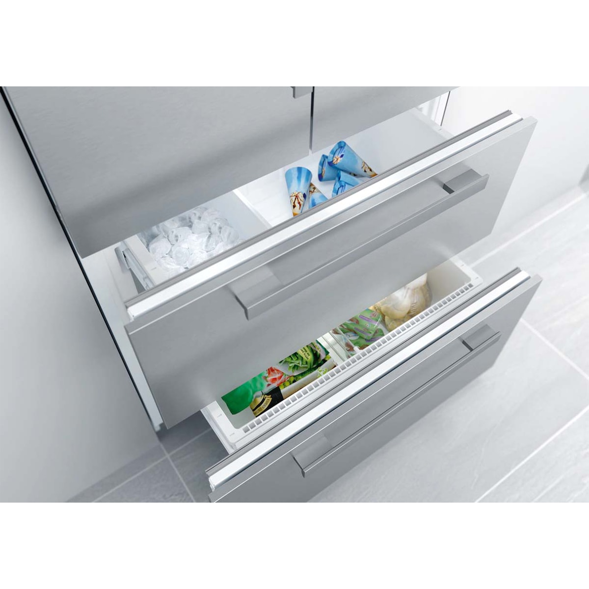 Miele 36 in. 18.8 cu. ft. Built-In Counter Depth 4-Door French Door Refrigerator with Ice Maker - Custom Panel Ready, , hires