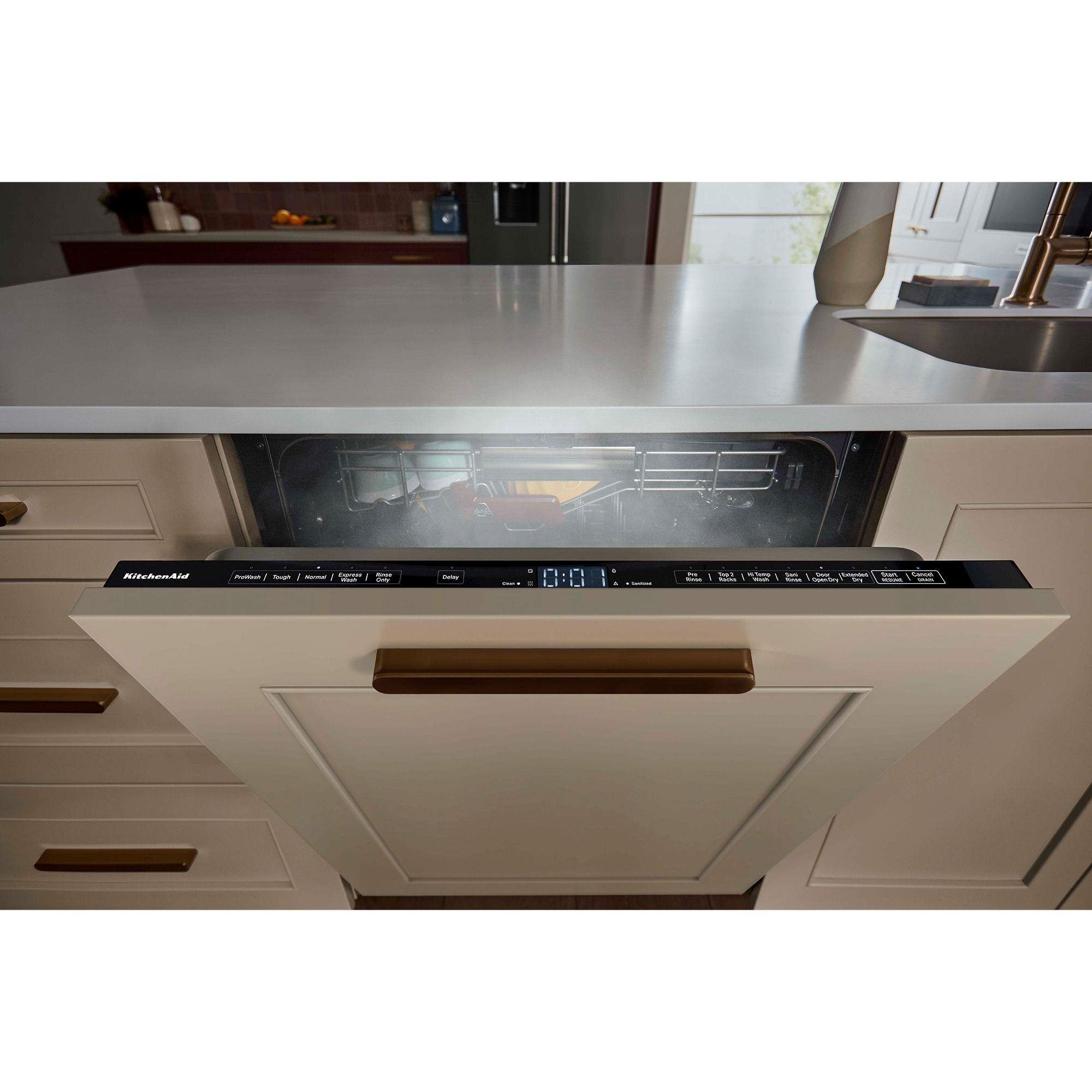 KitchenAid 24 in. Top Control Flush-Mount Dishwasher with 39 dBa Sound Level & 3rd-Rack - Custom Panel Ready, Custom Panel Required, hires