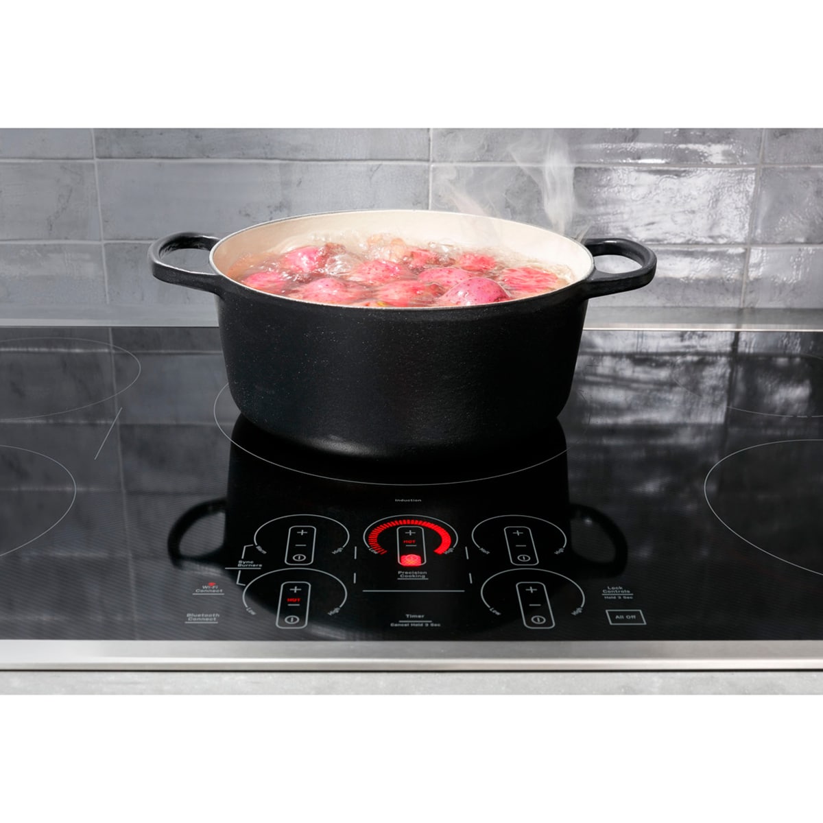 GE Profile 30 in. 4-Burner Smart Induction Cooktop with Simmer Burner & Power Burner - Stainless Steel, , hires
