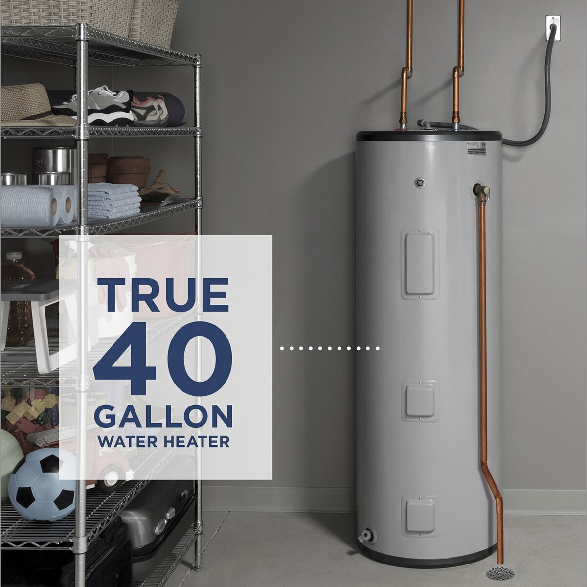 GE Electric 40 Gallon Tall Water Heater with 8-Year Parts Warranty, , hires