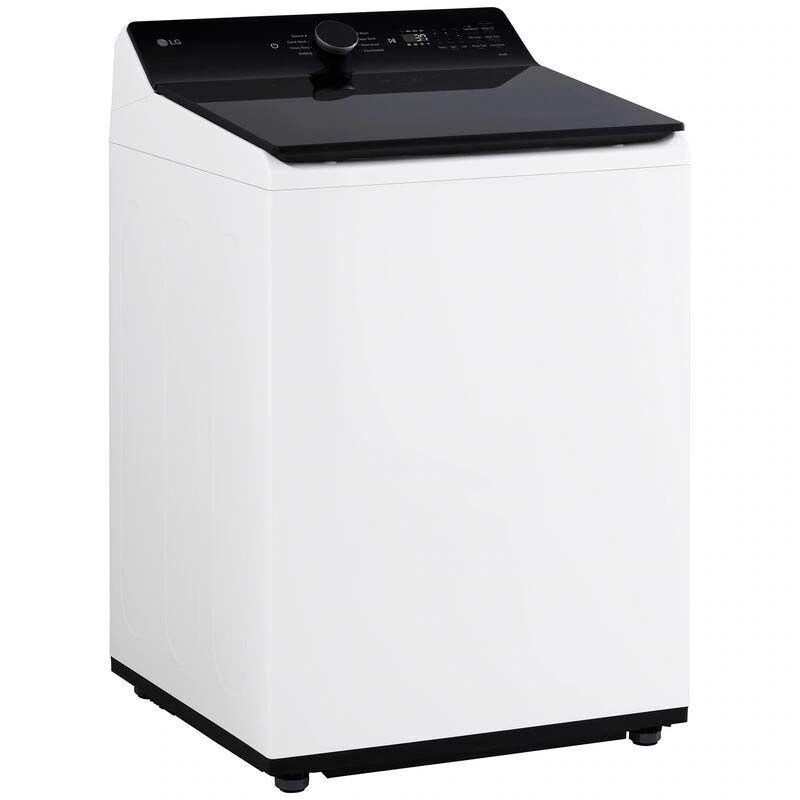 LG 27 in. 5.3 cu. ft. Smart Top Load Washer with Agitator, TurboWash3D Technology & AI Sensing - Alpine White, Alpine White, hires