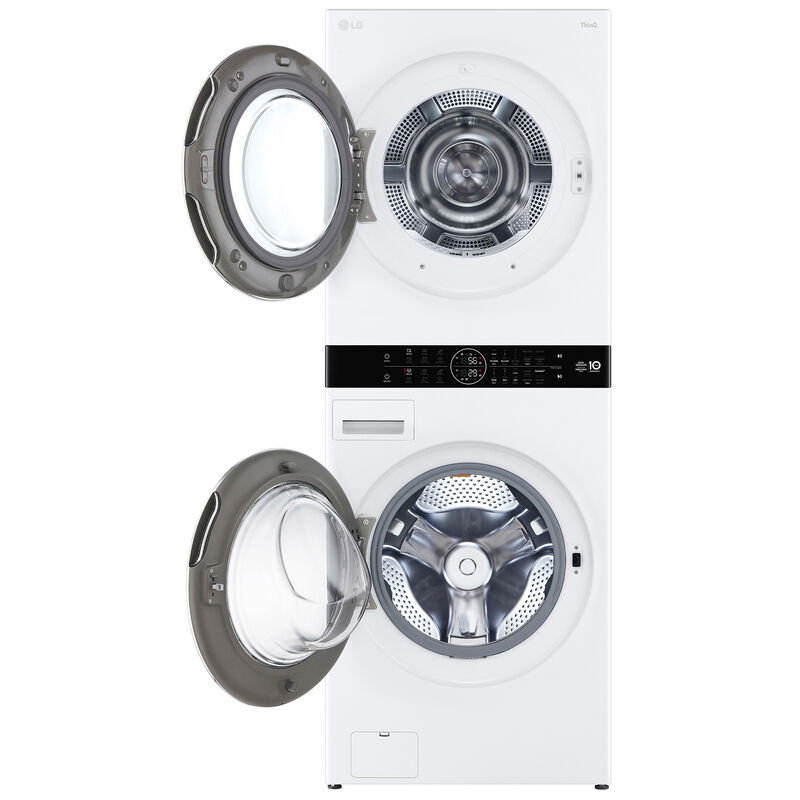 LG 27 in. 5.0 cu. ft. Smart Electric Front Load Ventless WashTower with Heat Pump, Center Control, AI Sensor Dry, Sanitize & Steam Cycle - White, , hires