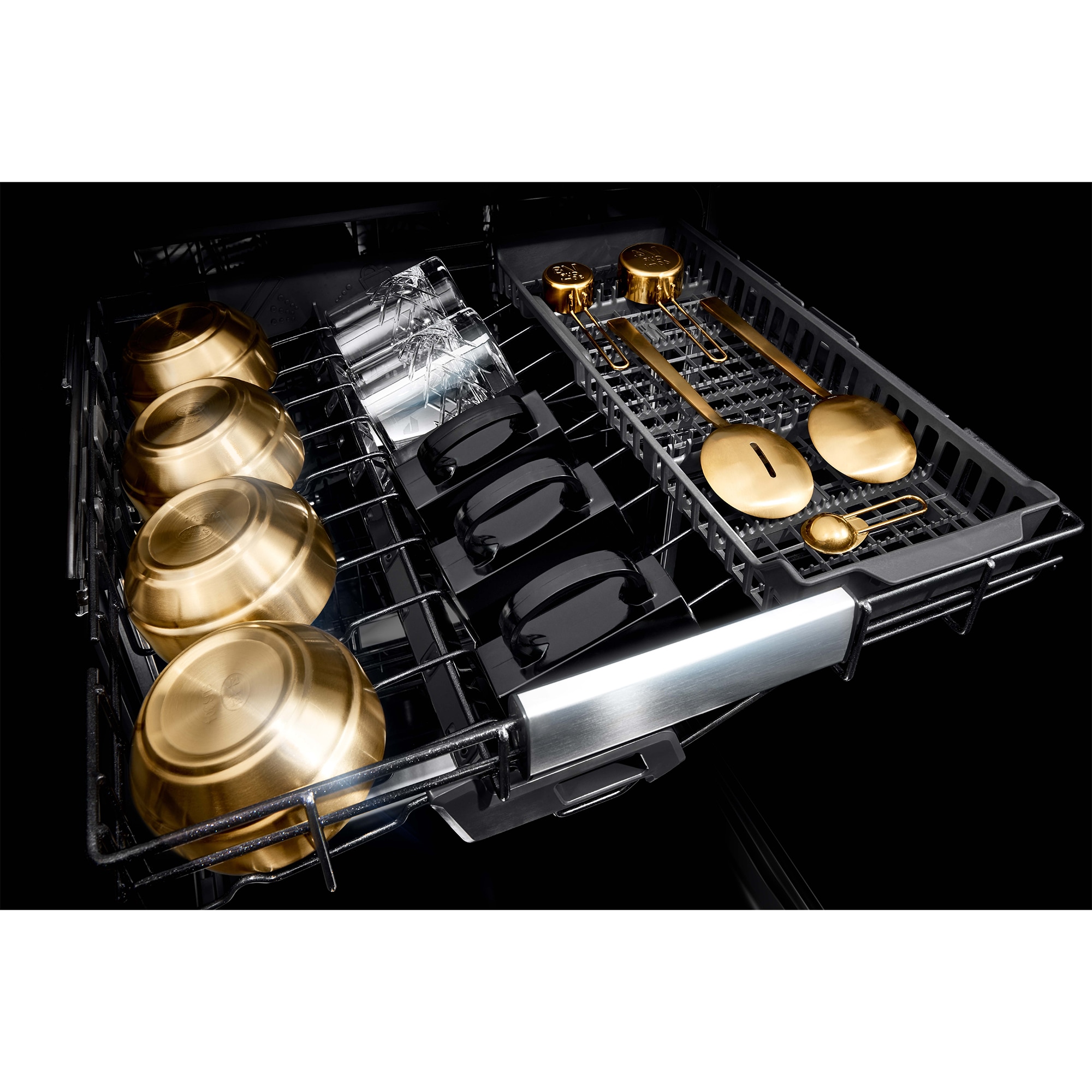 JennAir Rise 24 in. Top Control Flush-Mount Dishwasher with 38 dBa Sound Level & 3rd-Rack - Stainless Steel, , hires