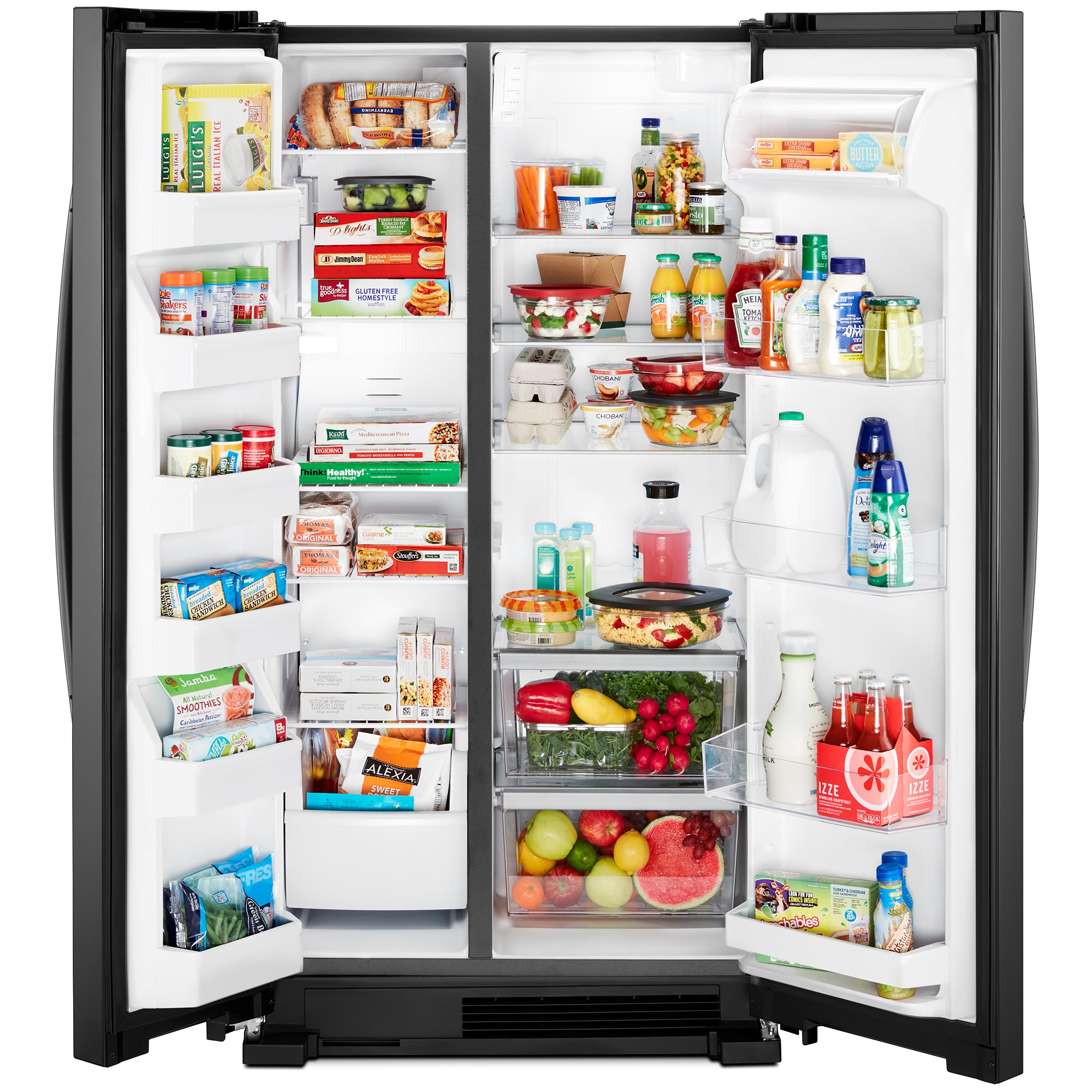 Whirlpool 36 in. 25.1 cu. ft. Side by Side Refrigerator - Black, Black, hires