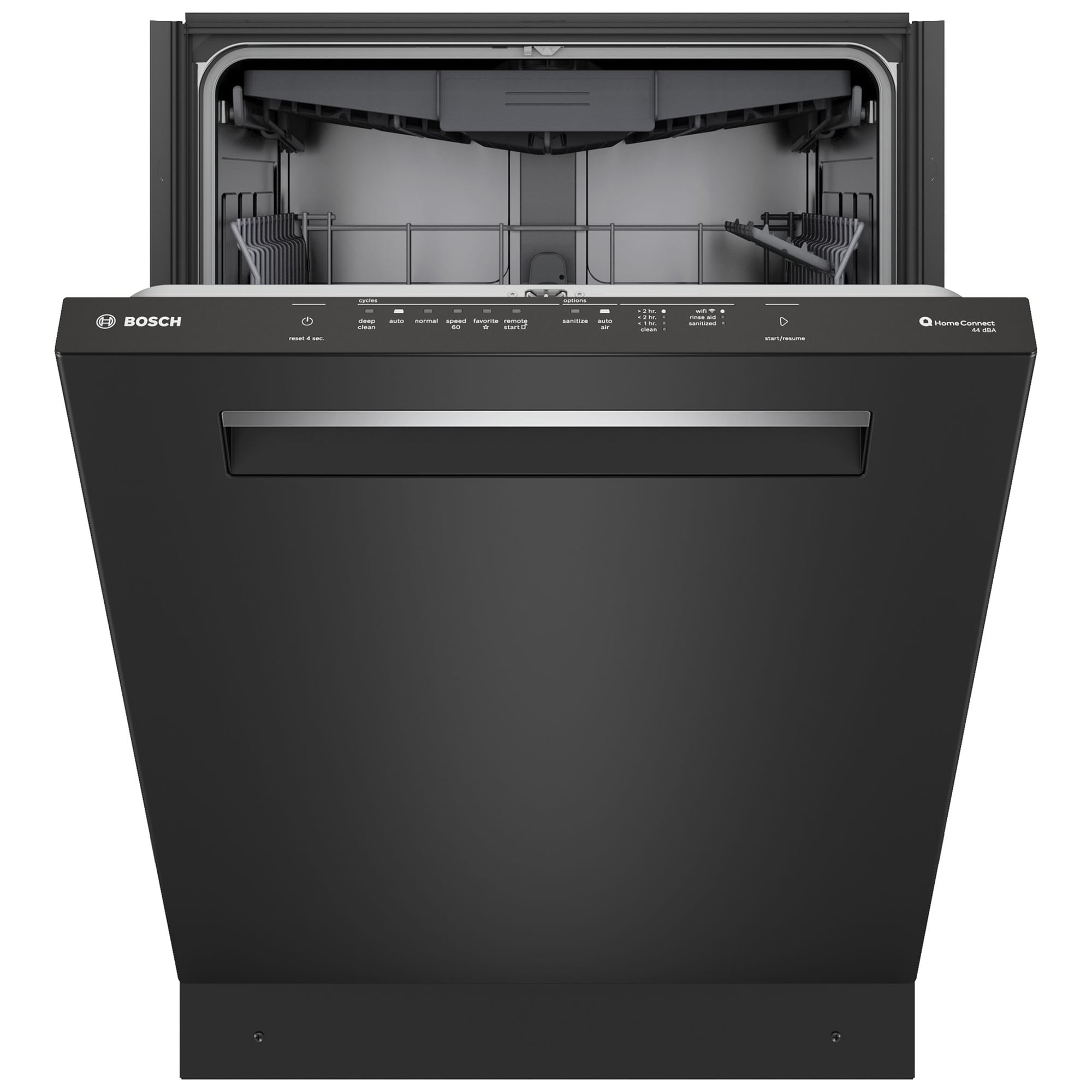 Bosch 500 Series 24 in. Top Control Smart Dishwasher with 44 dBA Sound Level, 3rd Rack, AutoAir & Pocket Handle - Black, , hires