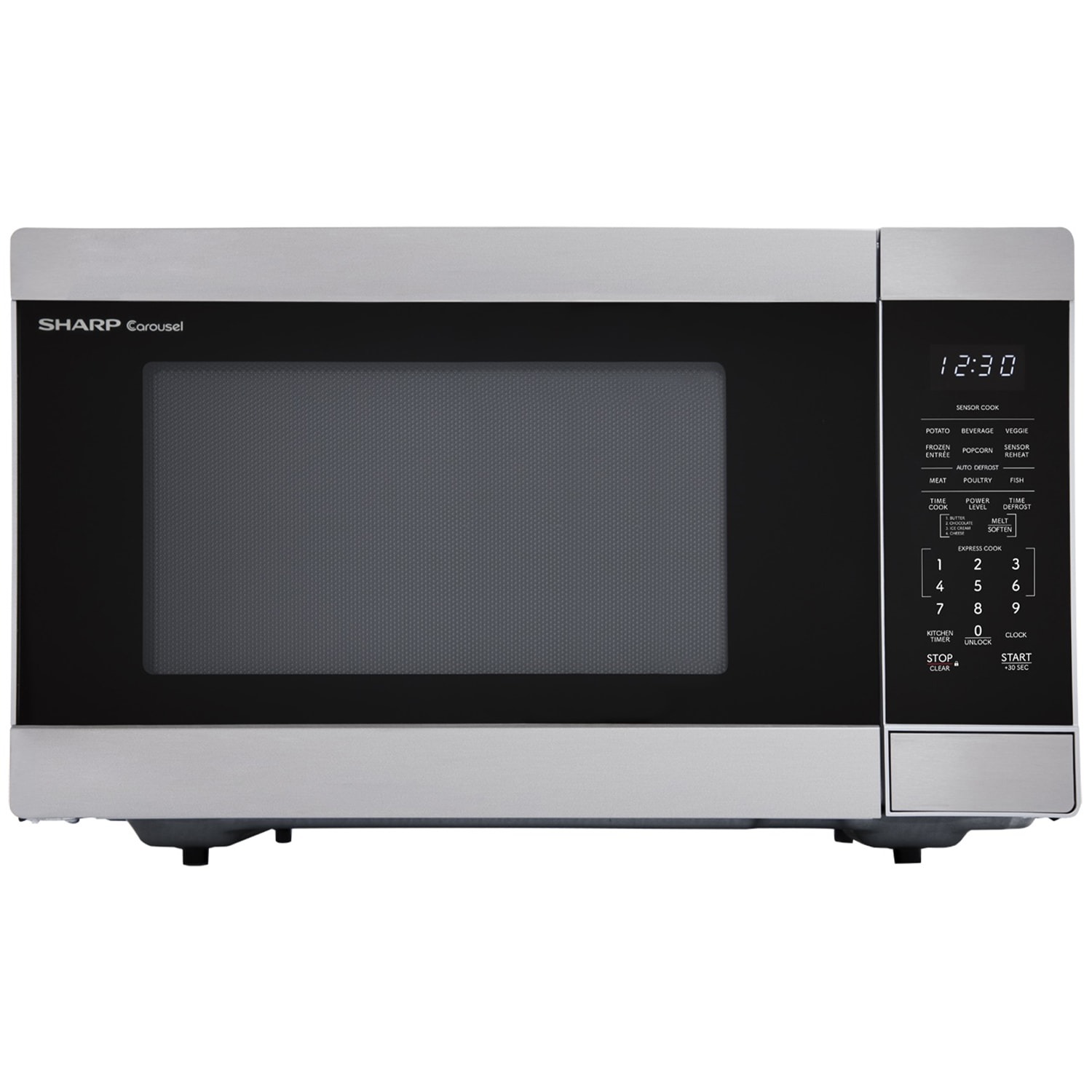 Sharp 22 in. 1.6 cu. ft. 1100W Countertop Microwave with Sensor Cooking - Stainless Steel, , hires