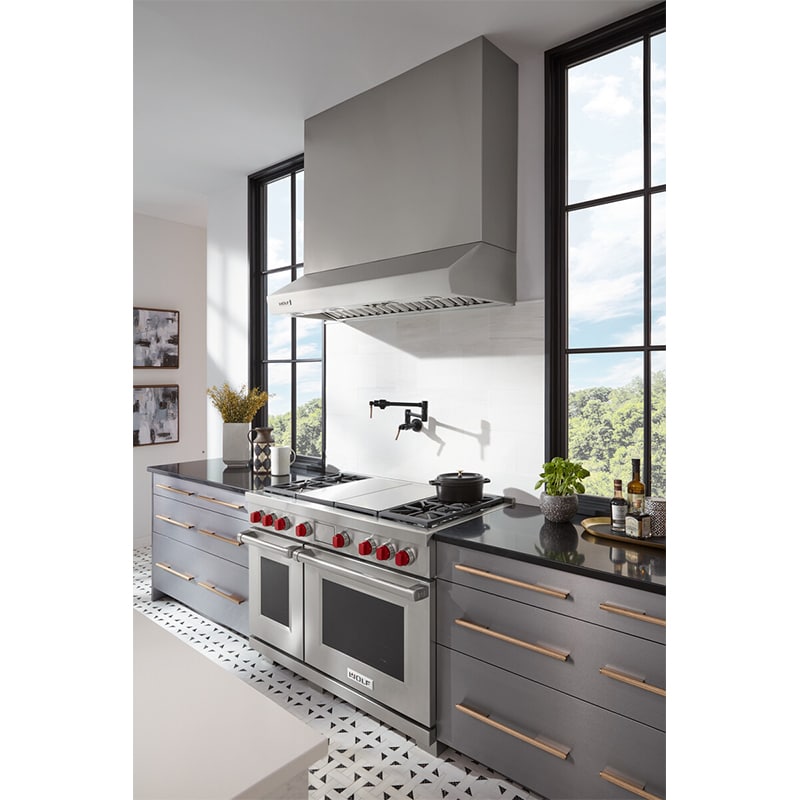 Wolf 42 in. Ducted Canopy Pro Style Style Range Hood with 2 LED Lights - Stainless Steel, , hires