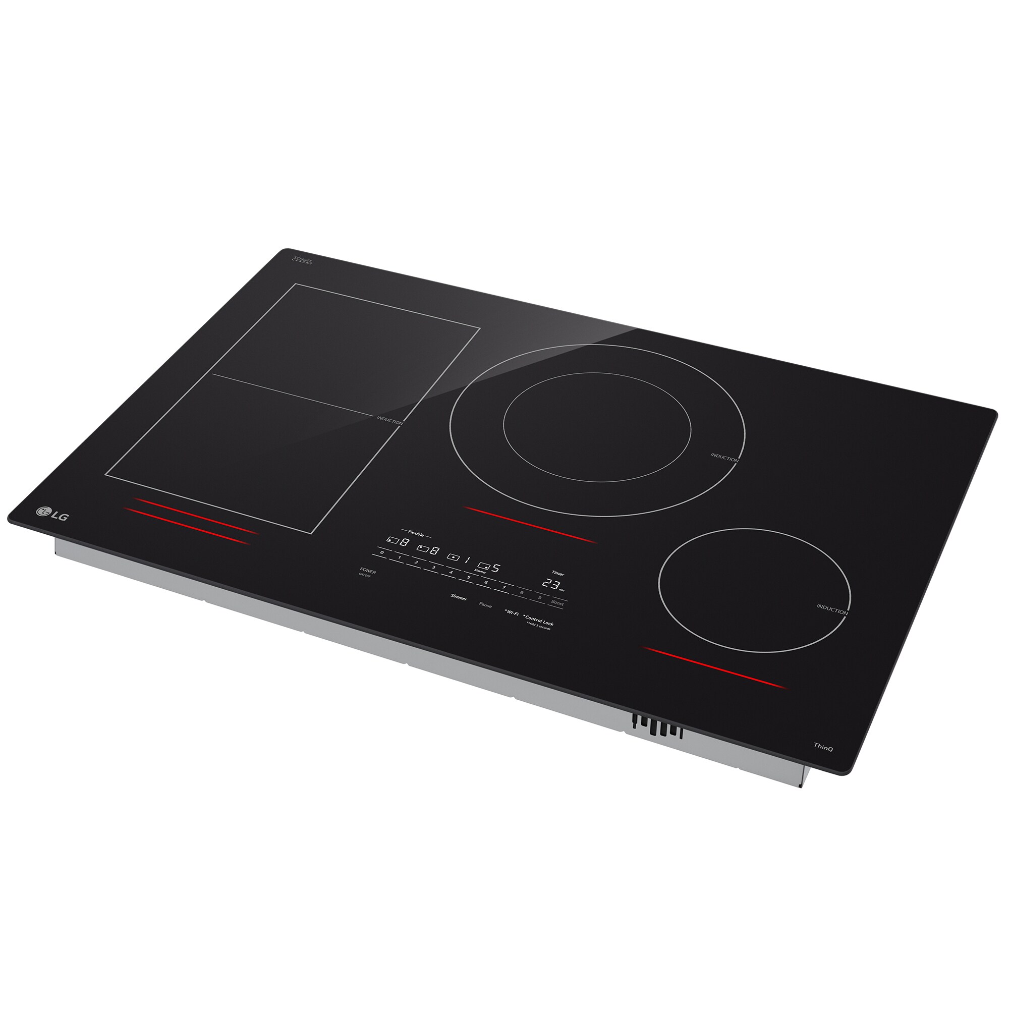 LG 30 in. 4-Burner Smart Induction Cooktop with SmoothTouch Controls, Simmer Burner & Power Burner - Black, , hires