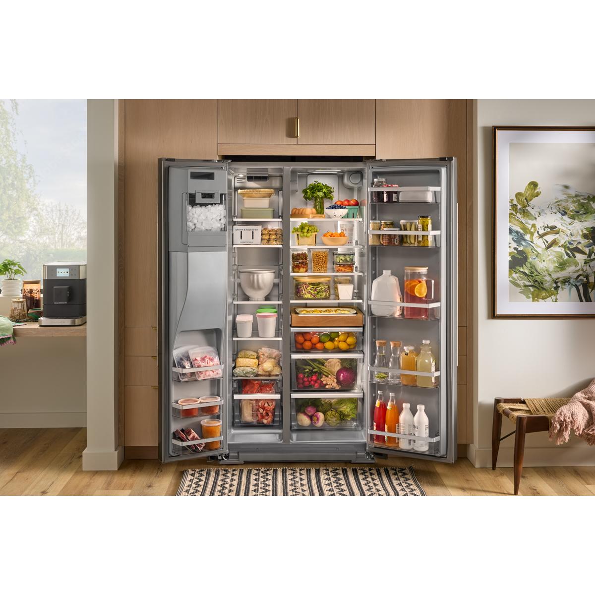 KitchenAid 36 in. 20.8 cu. ft. Counter Depth Side-by-Side Refrigerator with Ice & Water Dispenser - Fingerprint Resistant Stainless Steel, Fingerprint Resistant Stainless, hires