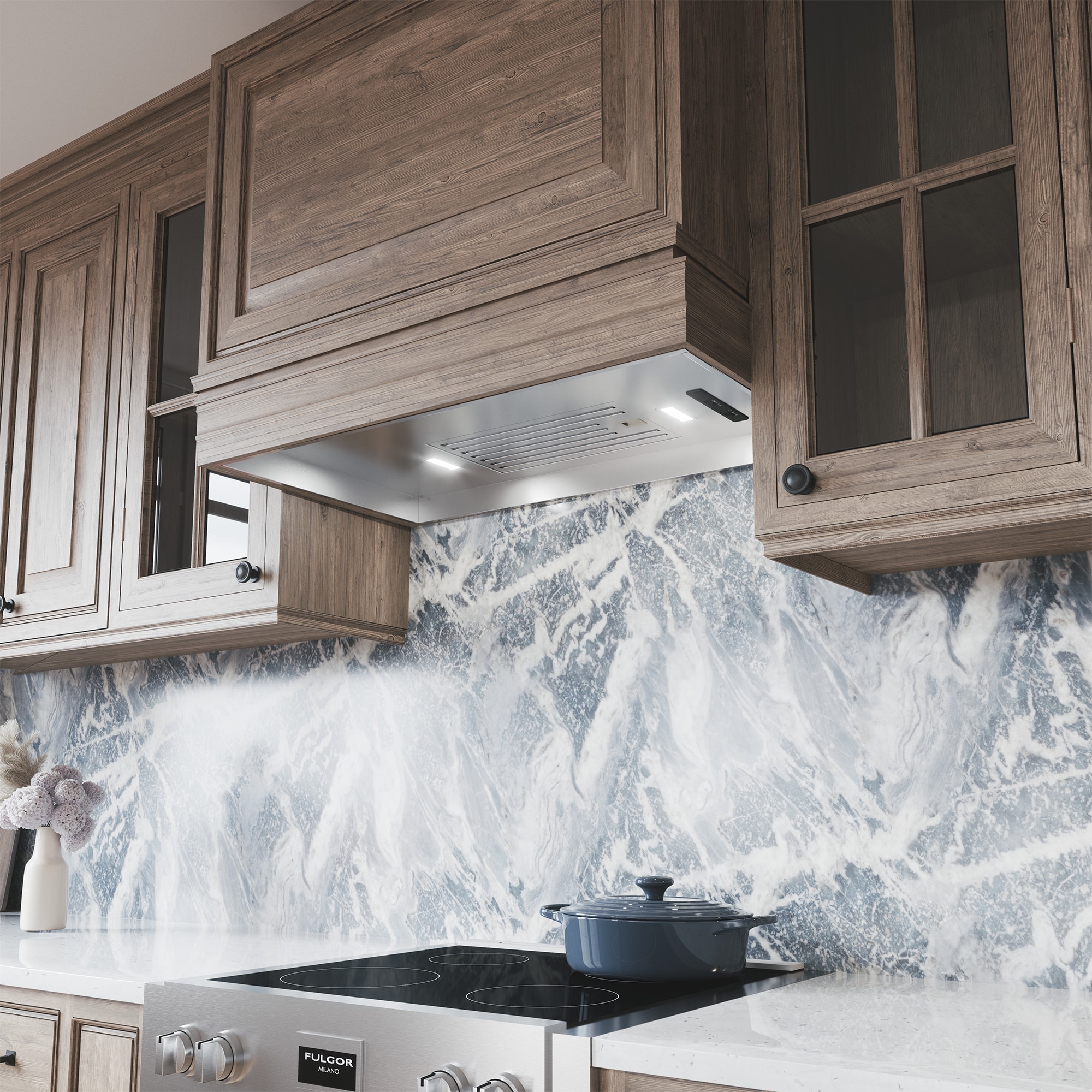 Zephyr Vertex Series 36 in. Convertible Standard Style Range Hood with 390 CFM, 3 Fan Speeds & 2 LED Lights - Stainless Steel, , hires