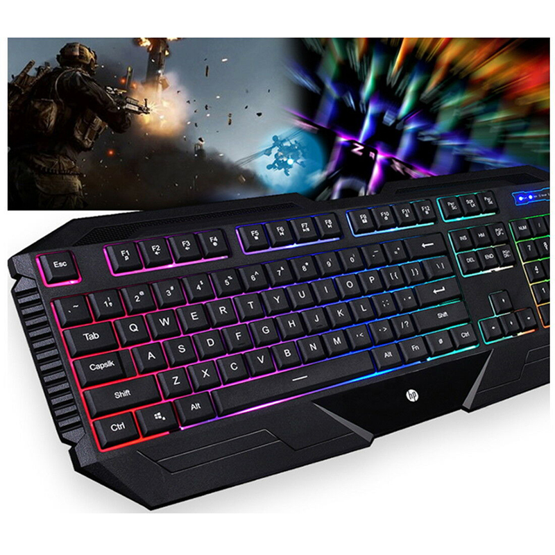 HP Gaming Gear Wired Waterproof RGB Gaming Keyboard and 7 Color Mouse