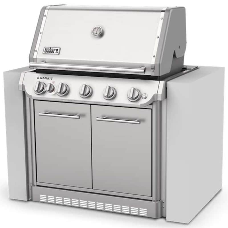 Weber Summit SB38 S Series 5-Burner Built-In Liquid Propane Gas Grill with Rotisserie & Smoker Box - Stainless Steel, , hires
