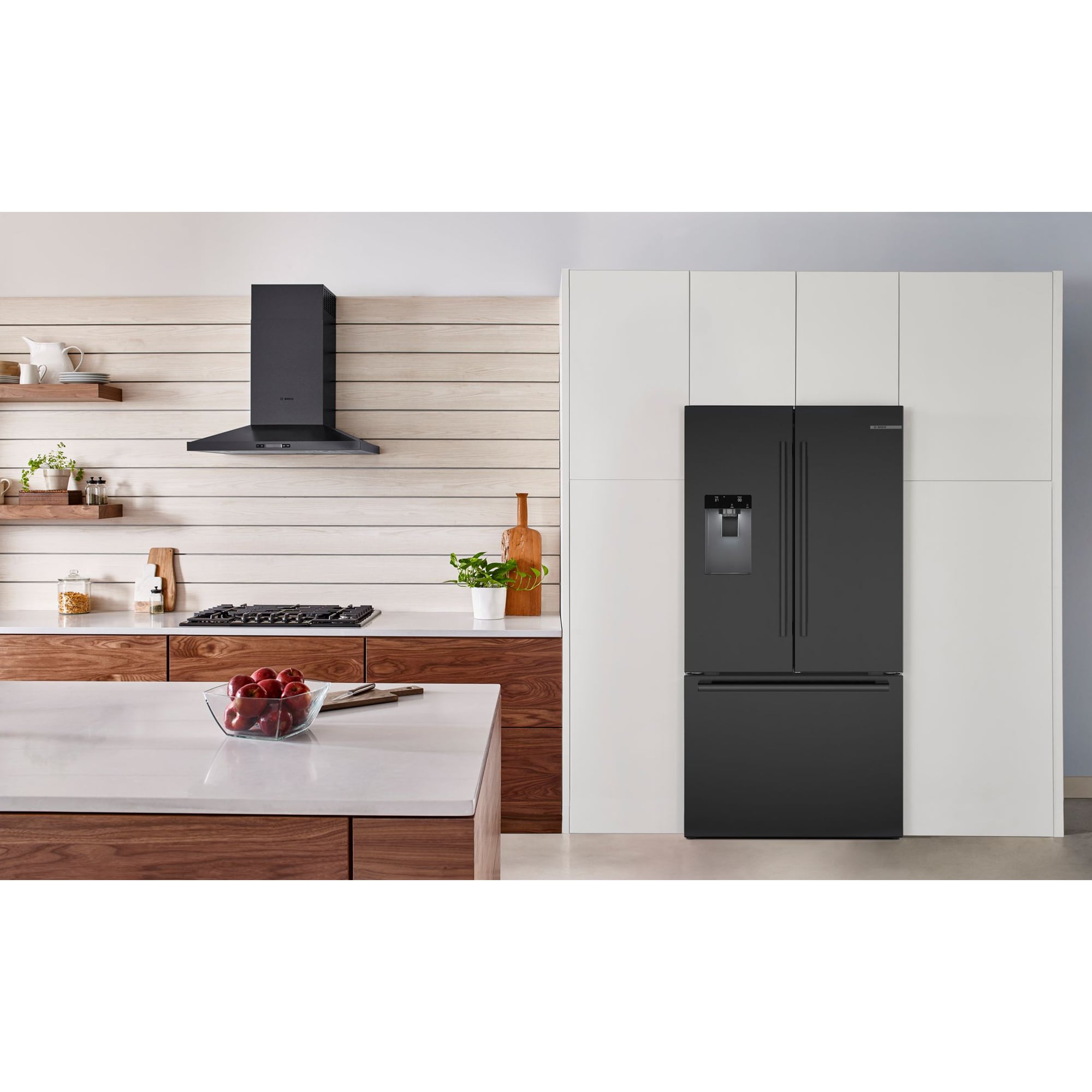 Bosch 500 Series 36 in. 26 cu. ft. Smart French Door Refrigerator with Ice & Water Dispenser - Black Stainless Steel, , hires