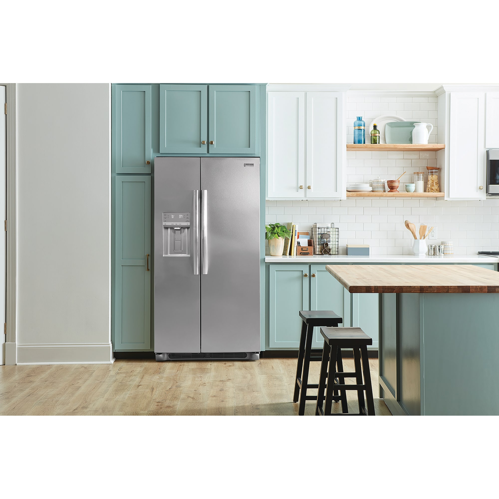 Frigidaire Gallery 36 in. 22.3 cu. ft. Counter Depth Side by Side Refrigerator with Ice & Water Dispenser - Stainless Steel, Stainless Steel, hires