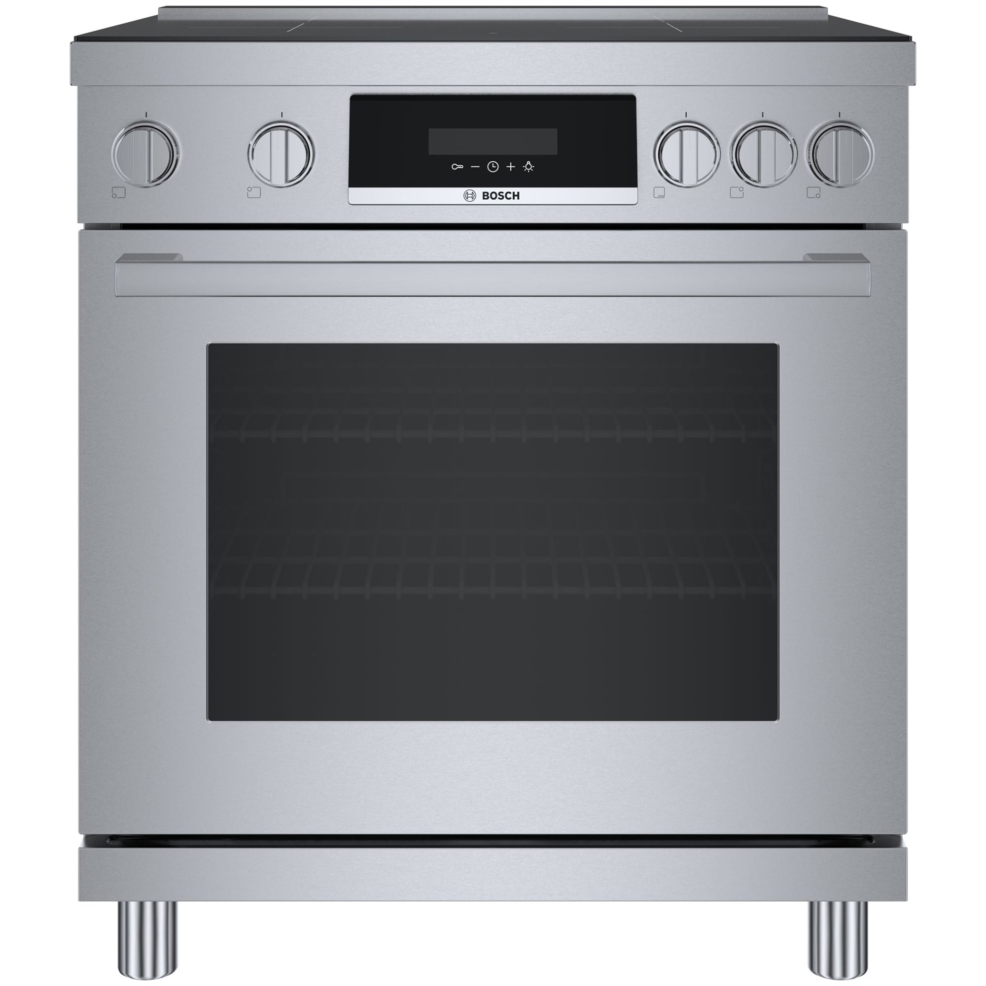 Bosch 800 Series 30 in. 3.9 cu. ft. True European Convection Electric Range with 4 Induction Burners - Stainless Steel, , hires