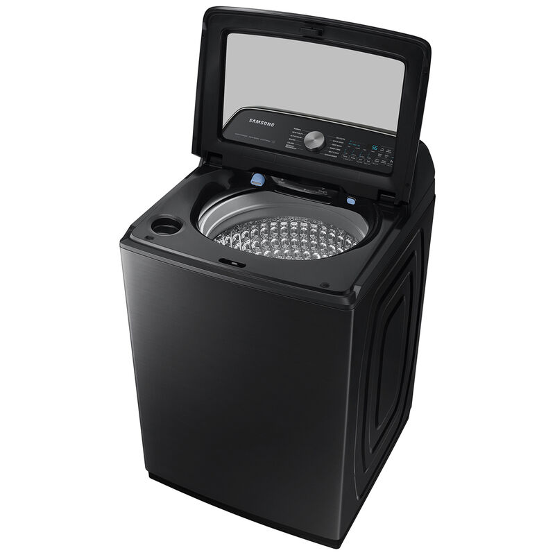Samsung 27 in. 5.4 cu. ft. Smart Top Load Washer with ActiveWave Agitator and Super Speed Wash - Brushed Black, Brushed Black, hires