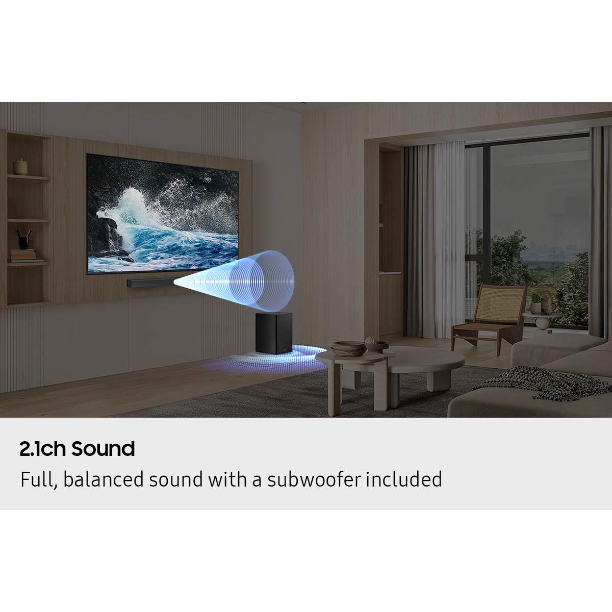 Samsung B-Series 2.1 Channel Sound Bar with Bluetooth & Wireless Subwoofer - Titan Black, , hires