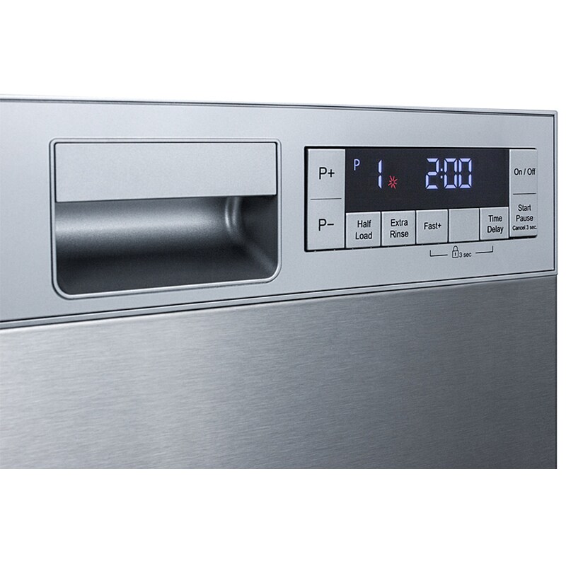 Summit 18 in. Front Control Dishwasher with 49 dBa Sound Level & Pocket - Stainless Steel, , hires