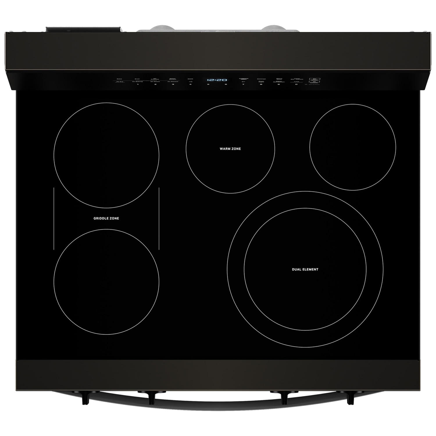 Whirlpool 30 in. 5.3 cu. ft. Smart Air Fry True European Convection Electric Range with Radiant Burners - Black Stainless Steel, Black Stainless Steel, hires