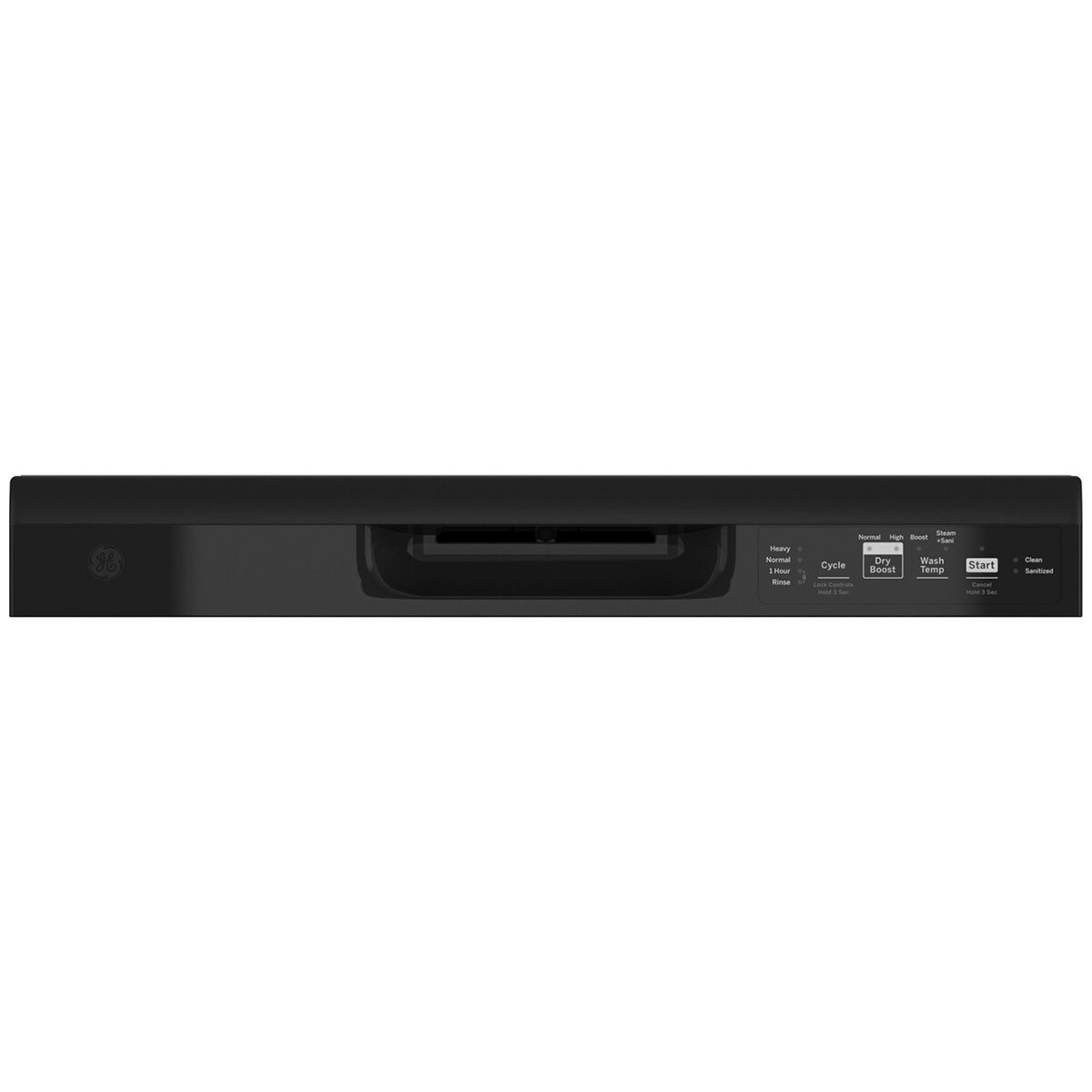 GE 24 in. Front Control Flush-Mount Dishwasher with 55 dBa Sound Level, Dry Boost & Pocket Handle - Black, Black, hires
