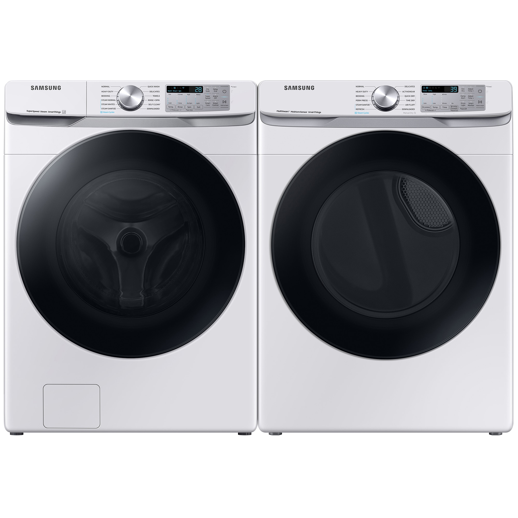 Samsung 27 in. 7.5 cu. ft. Smart Stackable Gas Dryer with Sanitize+, Steam Cycle & Sensor Dry - White, White, hires