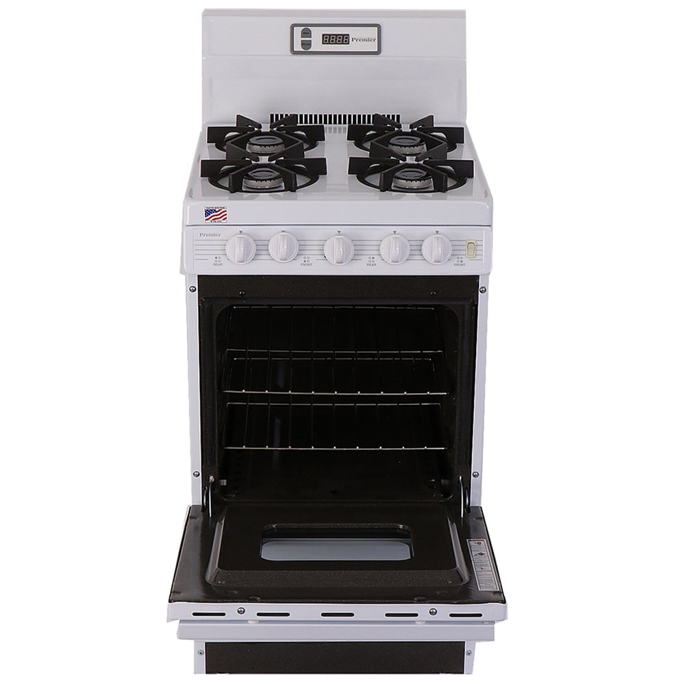 Premier 20 in. 2.4 cu. ft. Gas Range with 4 Sealed Burners - White, White, hires