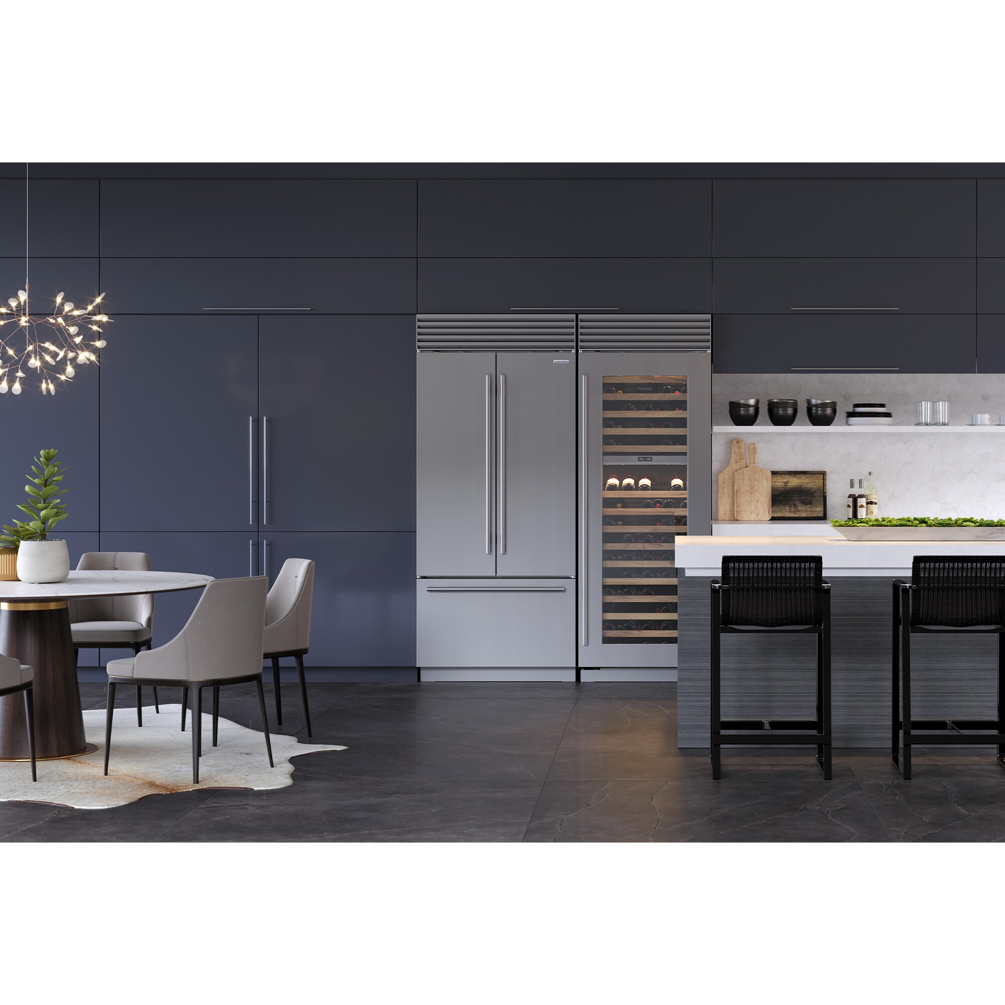 Sub-Zero Classic Series 36 in. Built-In 20.5 cu. ft. Smart French Door Refrigerator with Tubular Handles- Stainless Steel, , hires