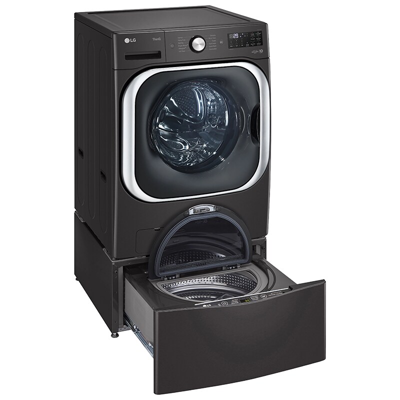 LG 29 in. 5.2 cu. ft. Smart Stackable Front Load Washer with Steam Wash Cycle - Black Steel, , hires