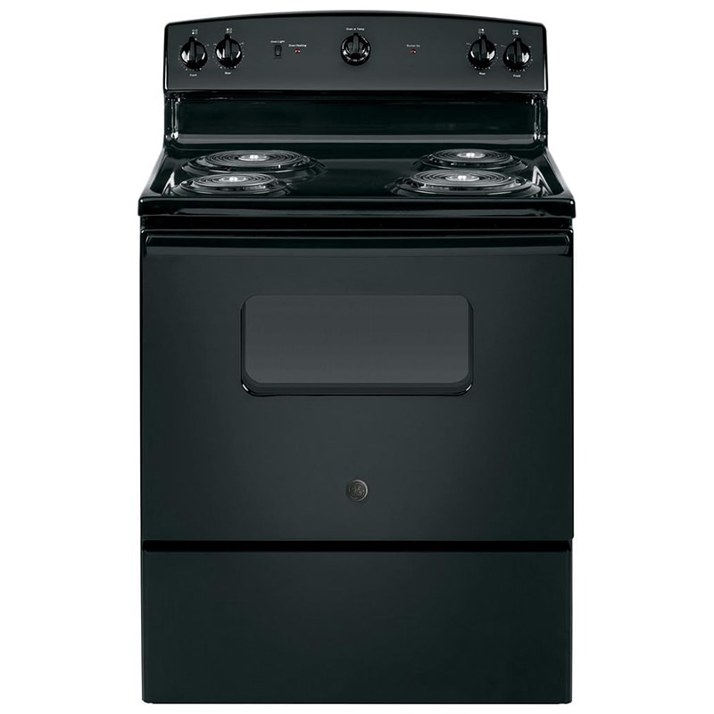GE 30 in. 5 cu. ft. Electric Range with Coil Burners - Black, Black, hires