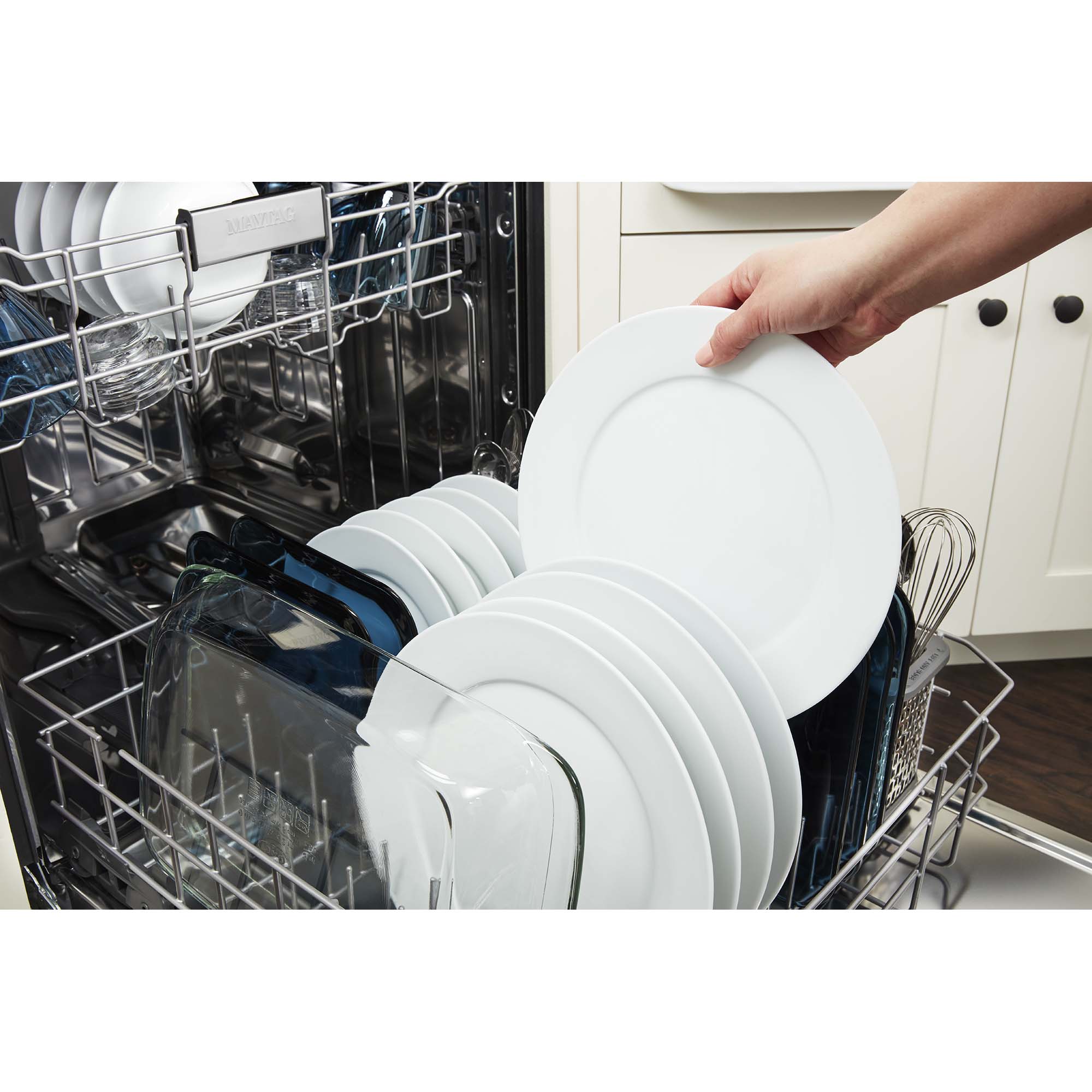 Maytag 24 in. Front Control Dishwasher with 50 dBa Sound Level & Pocket - Fingerprint Resistant Stainless, Fingerprint Resistant Stainless, hires