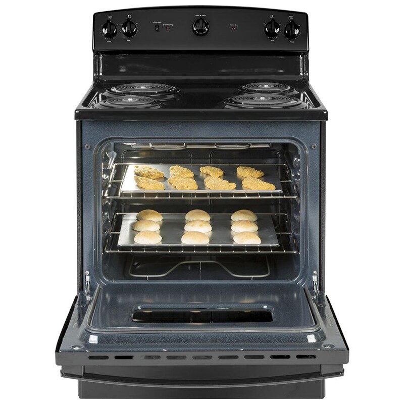 GE 30 in. 5 cu. ft. Electric Range with Coil Burners - Black, Black, hires