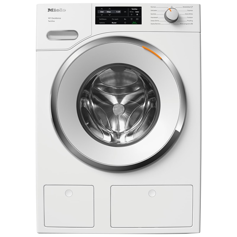 Miele TwinDos 24 in. 2.26 cu. ft. Smart Stackable Front Load Washer with Sanitize Cycle & Steam Cycle - Lotus White, , hires