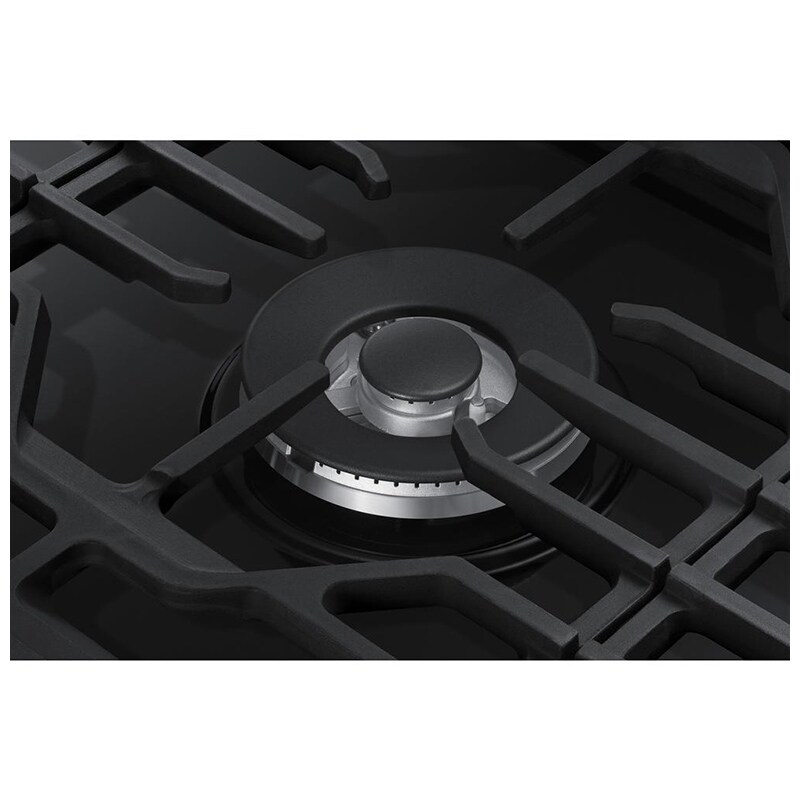 Samsung 36 in. 5-Burner Smart Natural Gas Cooktop with Griddle, Simmer Burner & Power Burner - Black Stainless, Black Stainless, hires