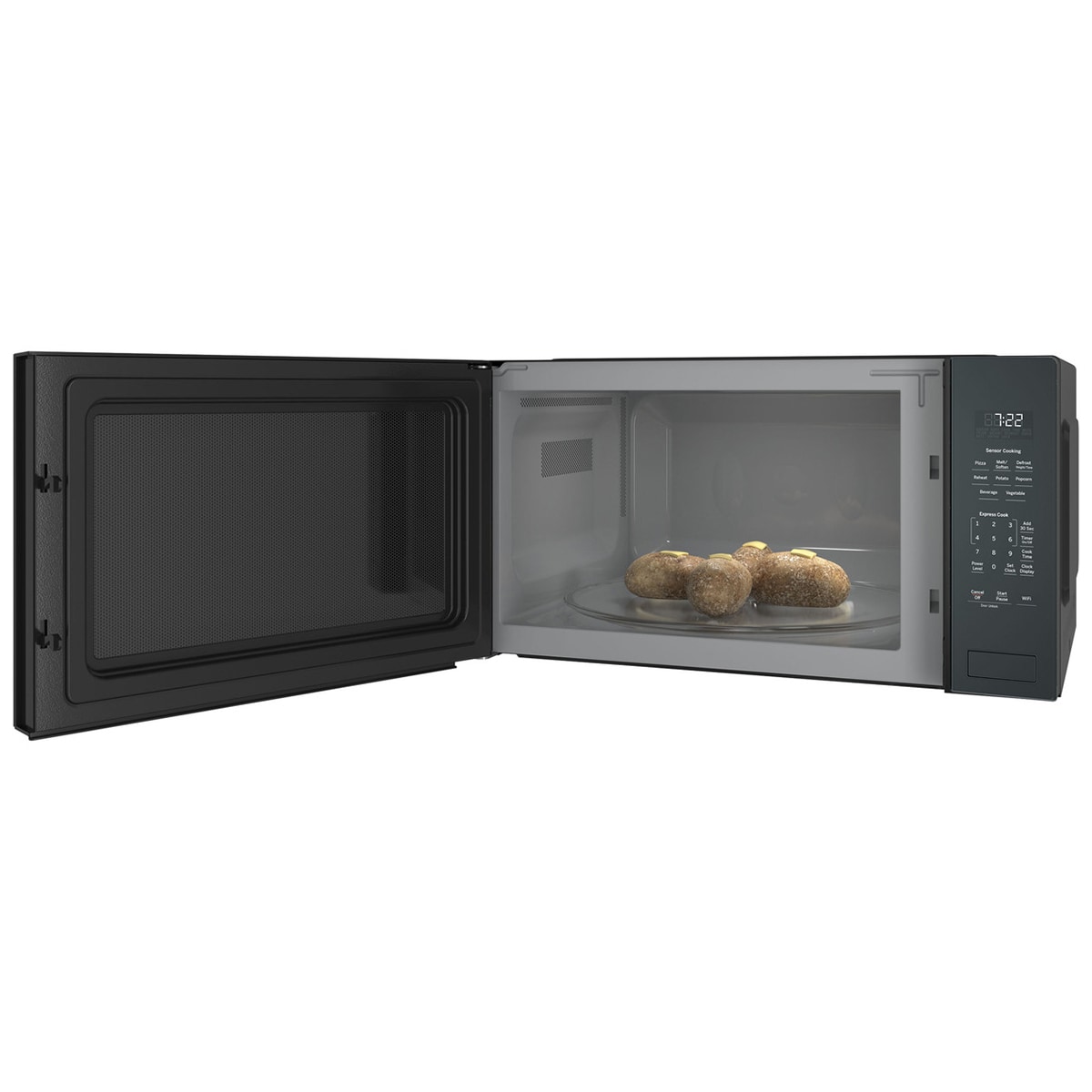 GE Profile 25 in. 2.2 cu. ft. 1100W Smart Built-In Microwave with Sensor Cooking - Black, Black, hires