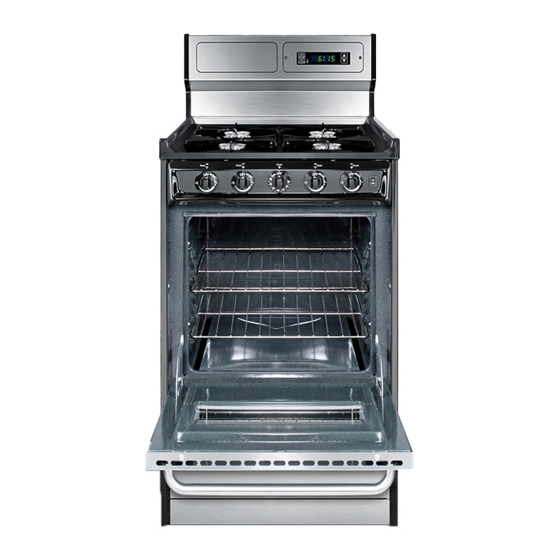 Summit 20 in. 2.5 cu. ft. Gas Range with Open Burners - Stainless Steel, , hires
