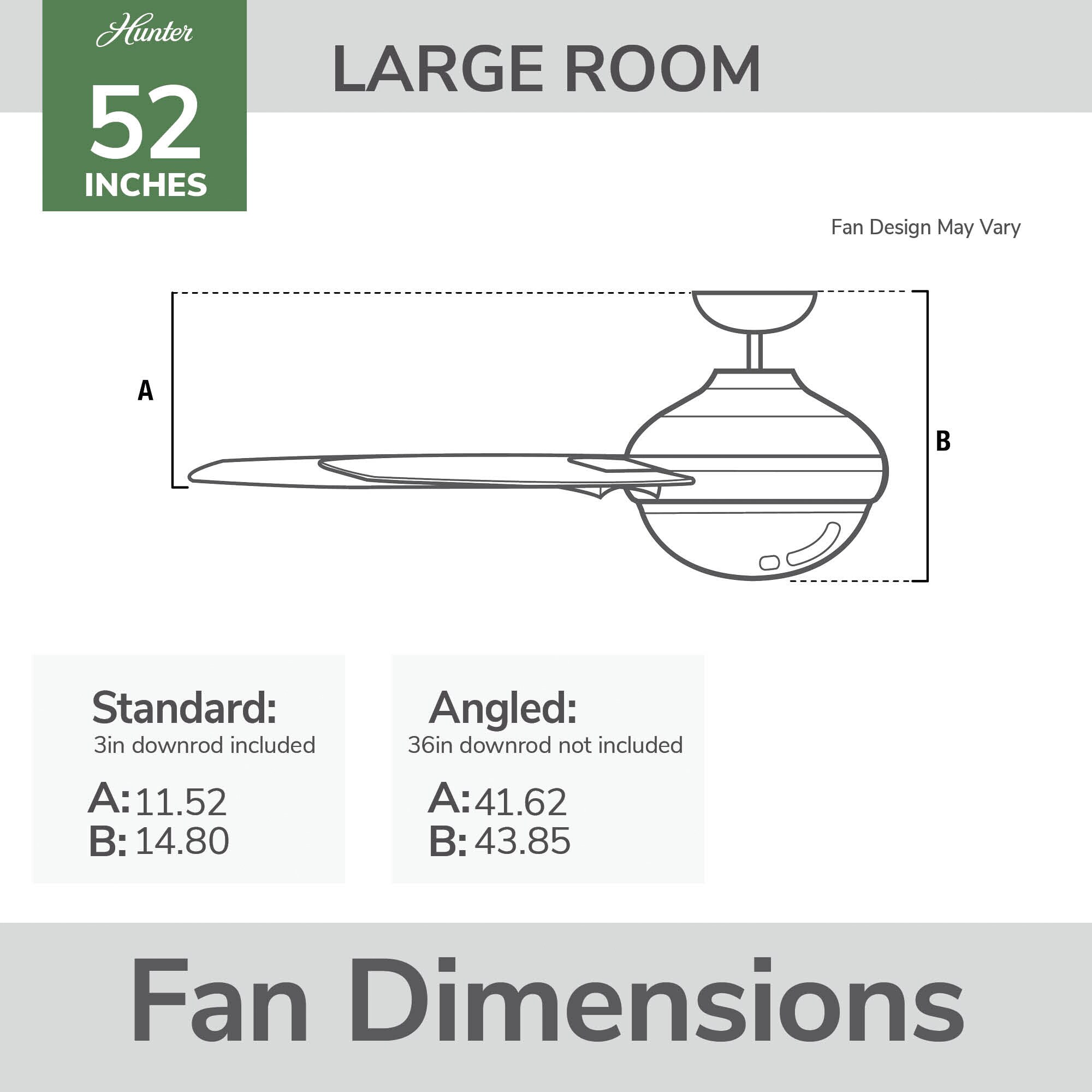 Hunter 52 in. Fonthill Energy Star HunterExpress Ceiling Fan with LED Light Kit & Handheld Remote - Brushed Nickel, Brushed Nickel, hires