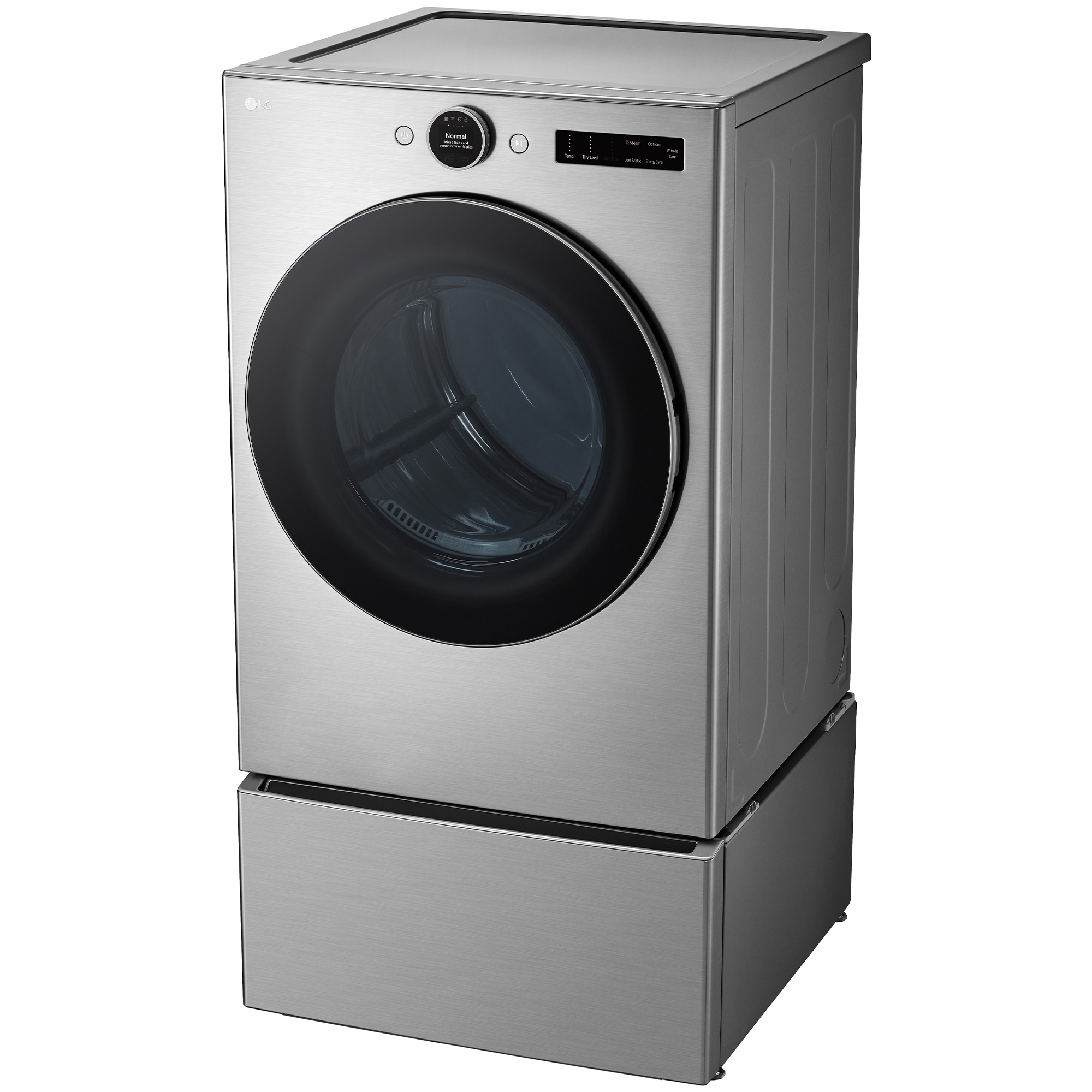LG 27 in. 7.4 cu. ft. Smart Stackable Electric Dryer with AI Sensor Dry, Turbo Steam, Sanitize & Steam Cycle - Graphite Steel, Graphite Steel, hires
