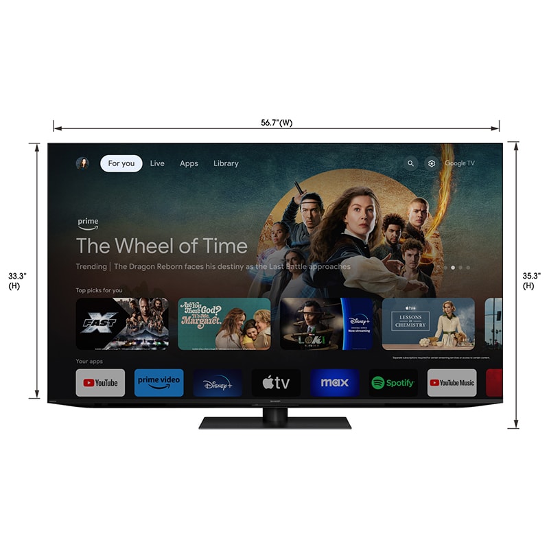 Sharp 65" Class AQUOS XLED Mini LED 4K UHD Smart Google TV, , hires