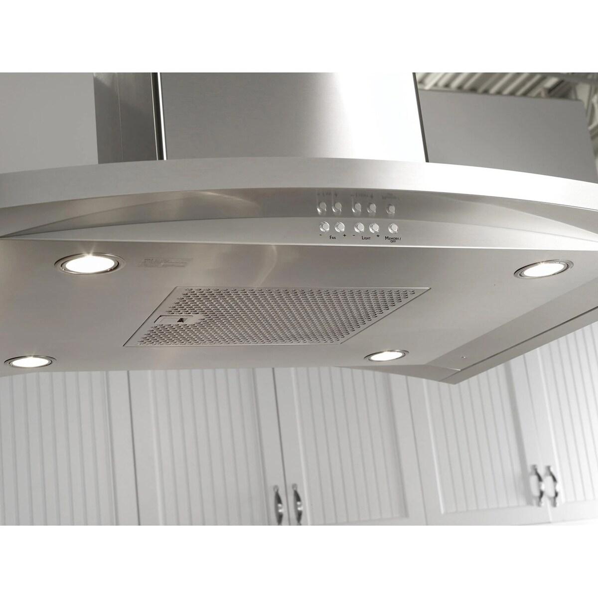 GE 36 in. Chimney Style Range Hood with 4 Speed Settings, 430 CFM & 2 LED Lights - Stainless Steel, , hires