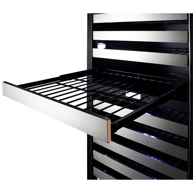 Summit 24 in. Wine Cooler with Wire Racks, Dual Temperature Zones & 116 Bottle Capacity - Stainless Steel, , hires