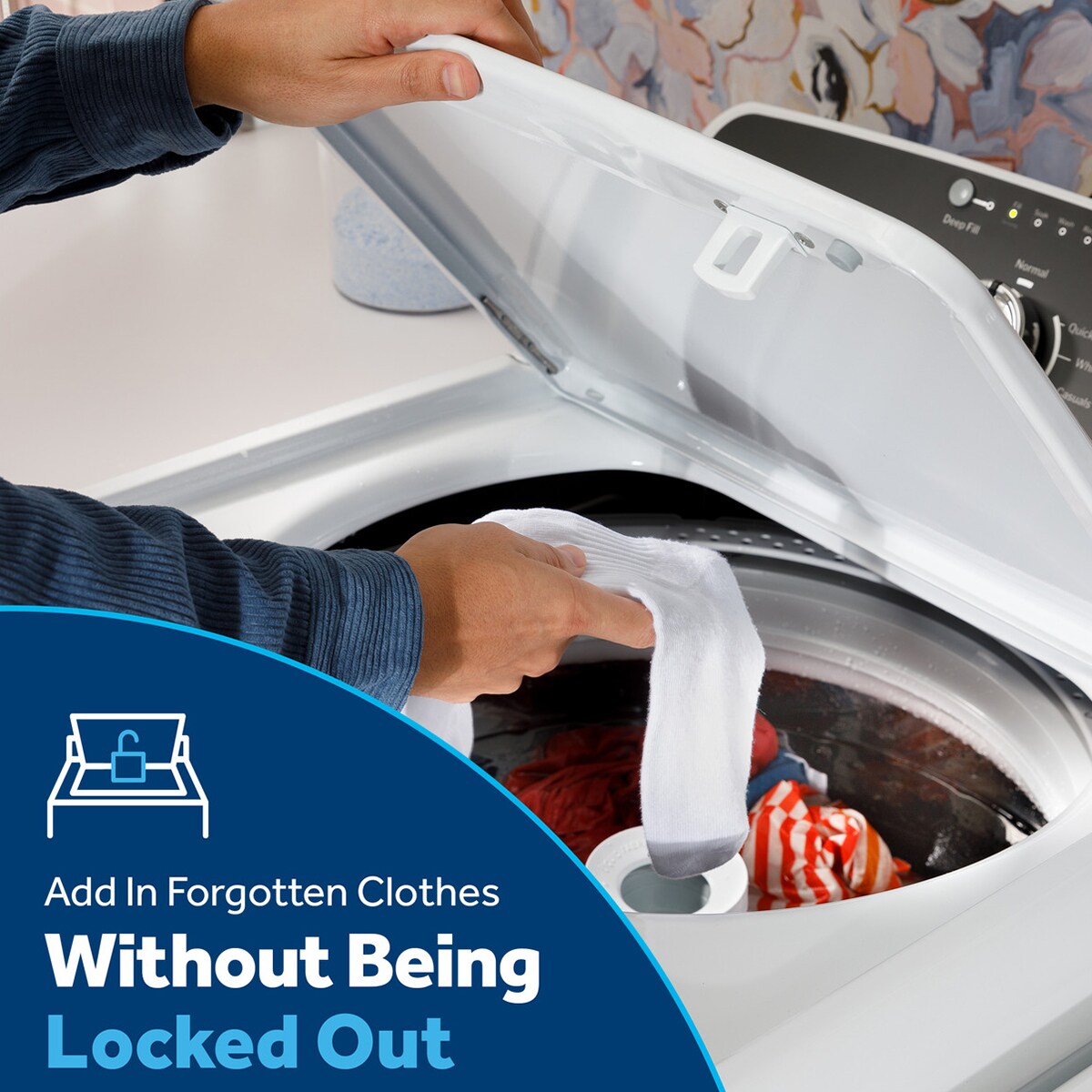 GE 27 in. 4.0 cu. ft. Top Load Washer with Stainless Steel Basket, Water Level Control & Agitator - White, , hires