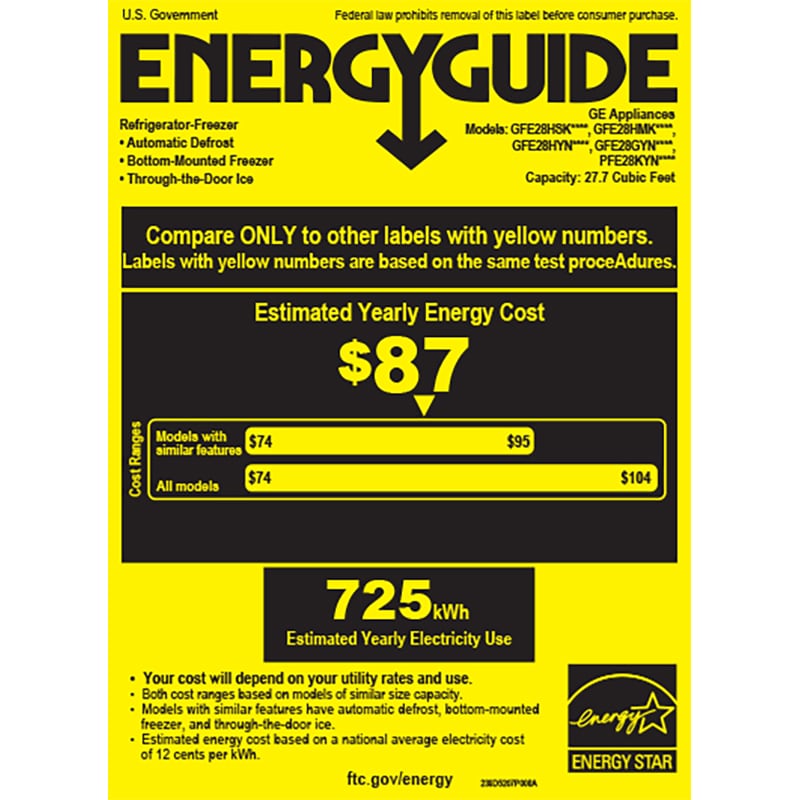 GE 36 in. 27.7 cu. ft. French Door Refrigerator with Ice & Water Dispenser - Fingerprint Resistant Stainless, Fingerprint Resistant Stainless, hires