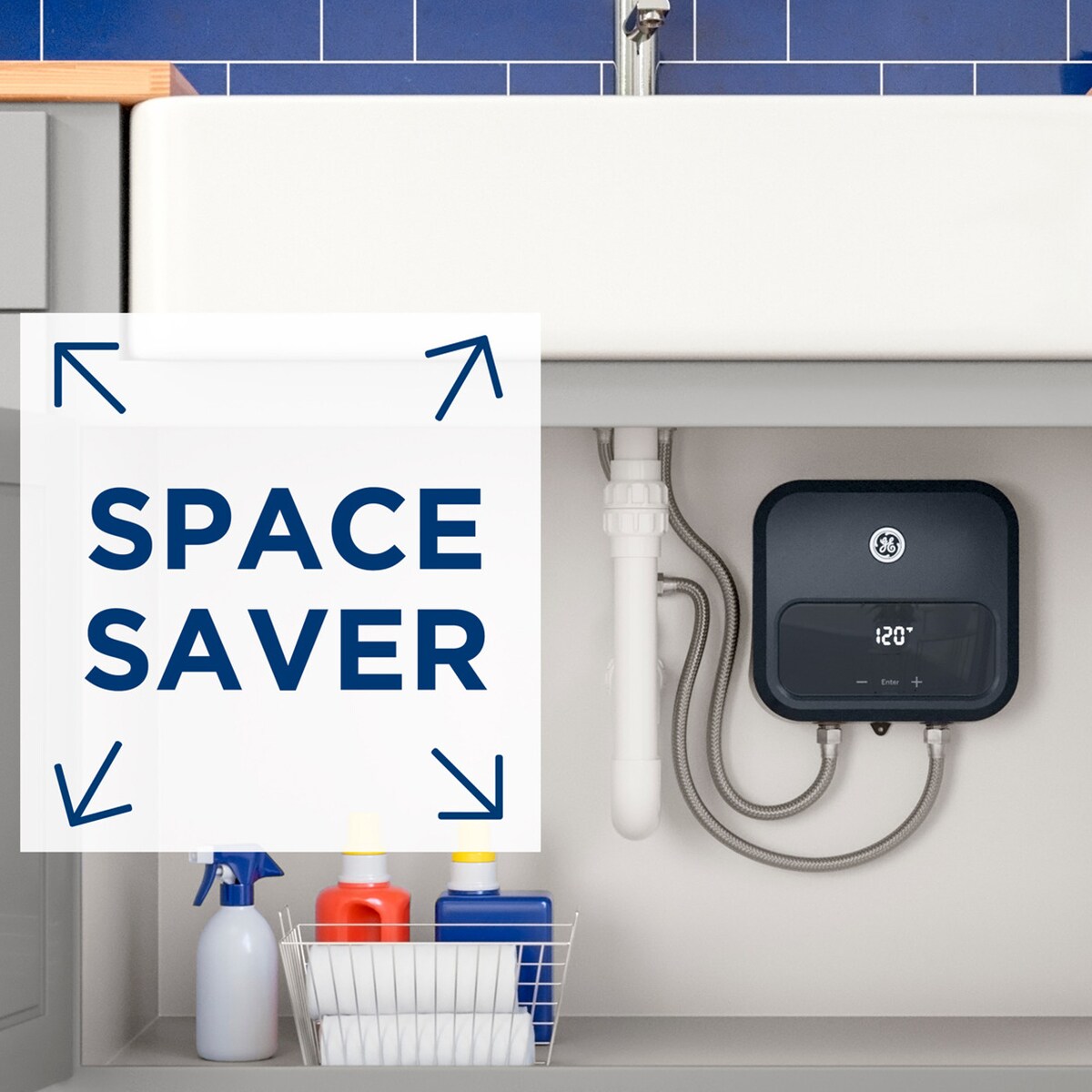 GE Electric Tankless Small Point of Use Water Heater with 5-Year Parts Warranty, , hires