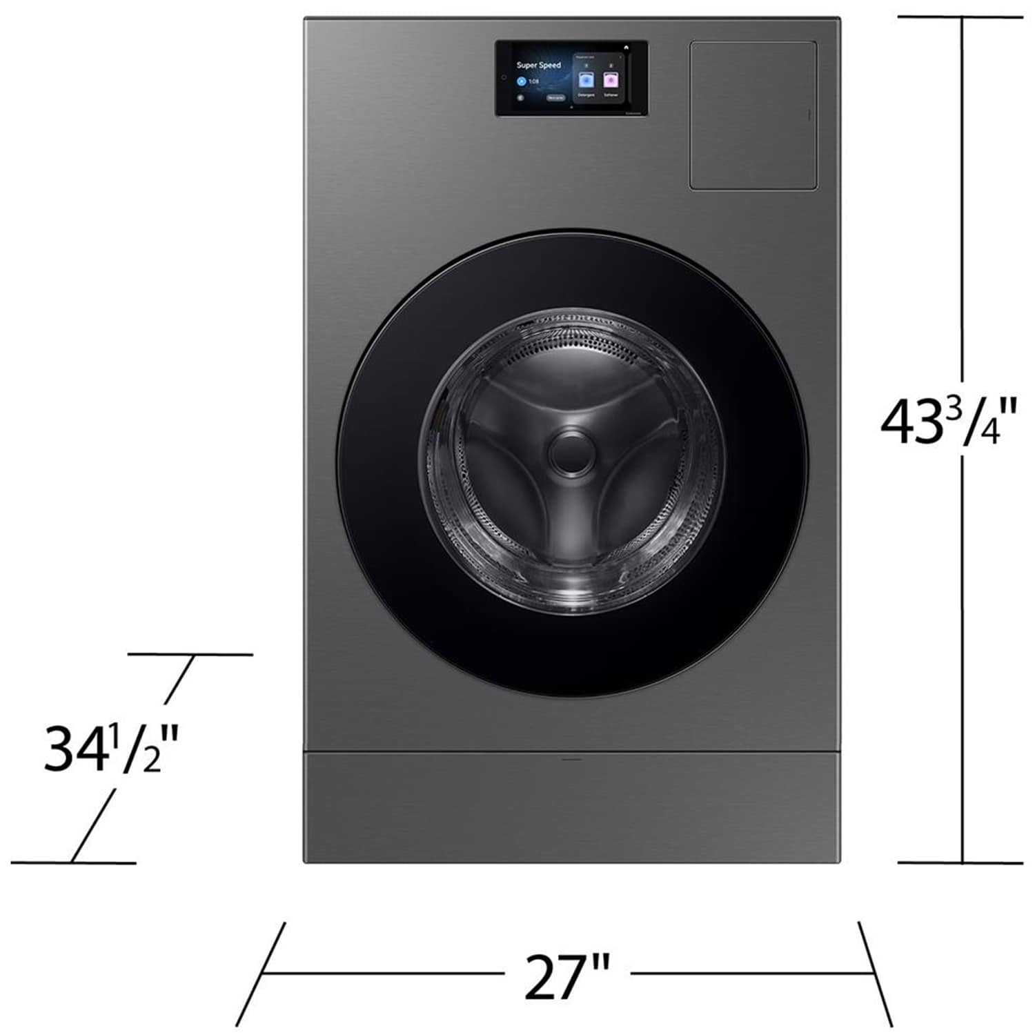 Samsung Bespoke 27 in. 5.3 cu. ft. Smart Electric Front Load AI All-in-one Combo with Sanitize and Steam Cycle - Dark Steel, Dark Steel, hires
