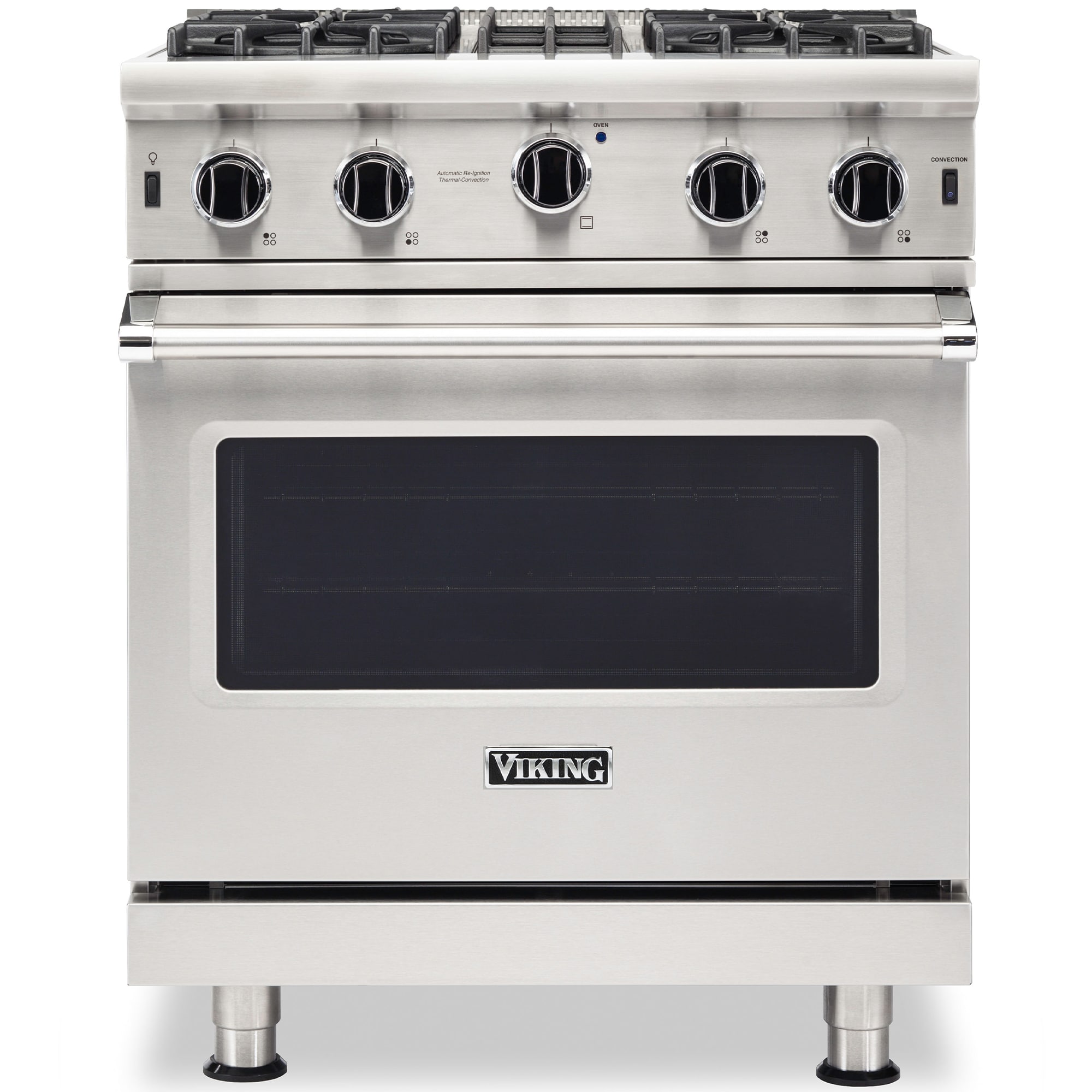 Viking 5 Series 30 in. 4 cu. ft. Standard Convection Gas Range with Open Burners - Stainless Steel, , hires