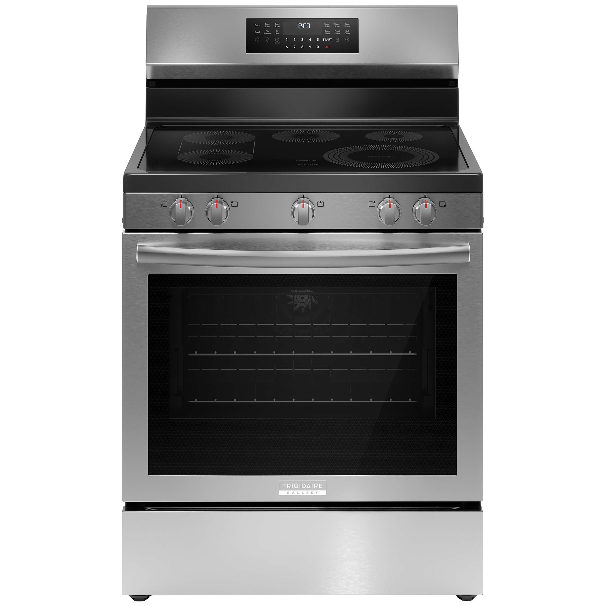 Frigidaire Gallery 30 in. 5.3 cu. ft. Air Fry Standard Convection Steam Electric Range with Smoothtop Burners - Stainless Steel, Stainless Steel, hires