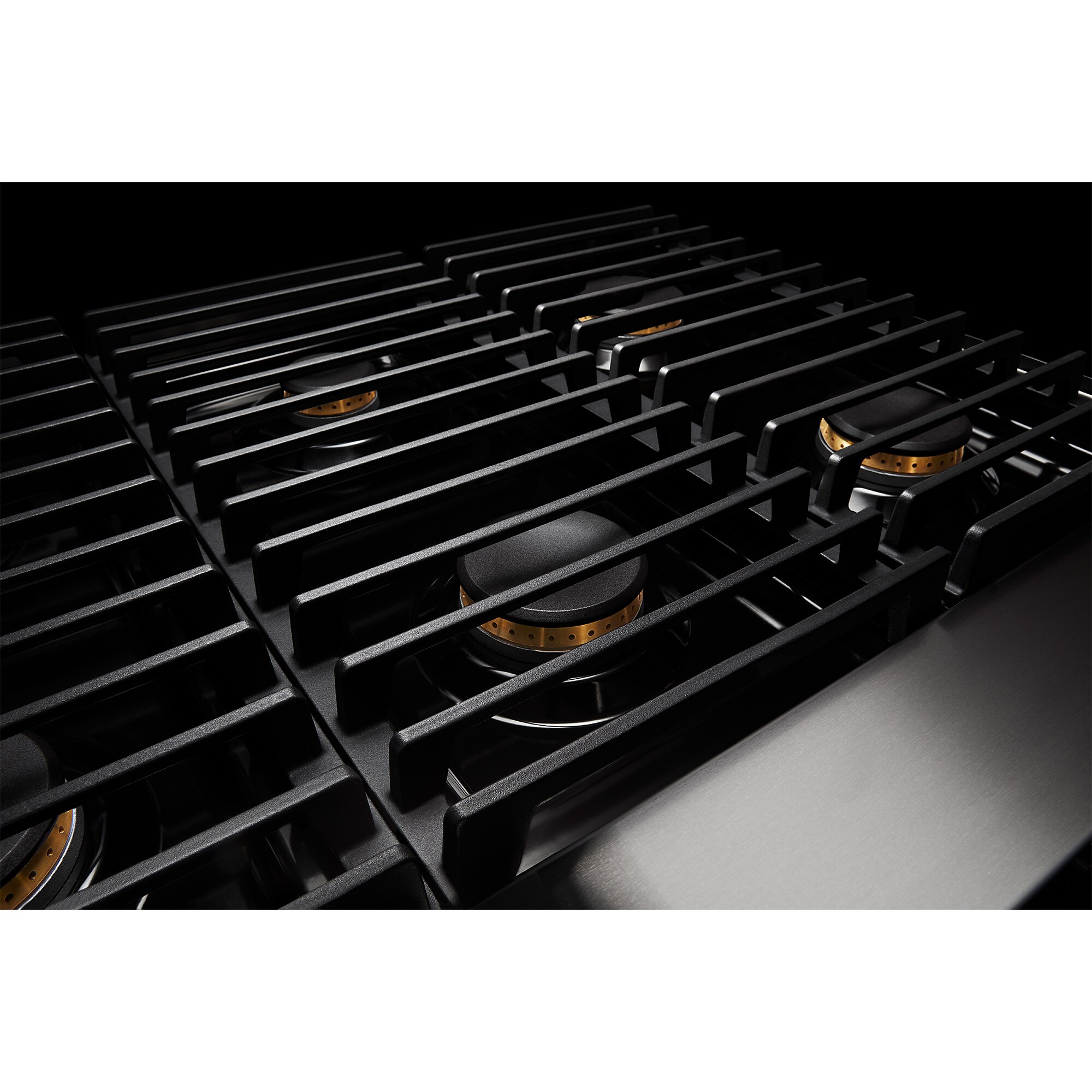 JennAir Noir Series 36 in. 5.1 cu. ft. Smart True European Convection Gas Range with 4 Sealed Burners & Grill - Stainless Steel, , hires