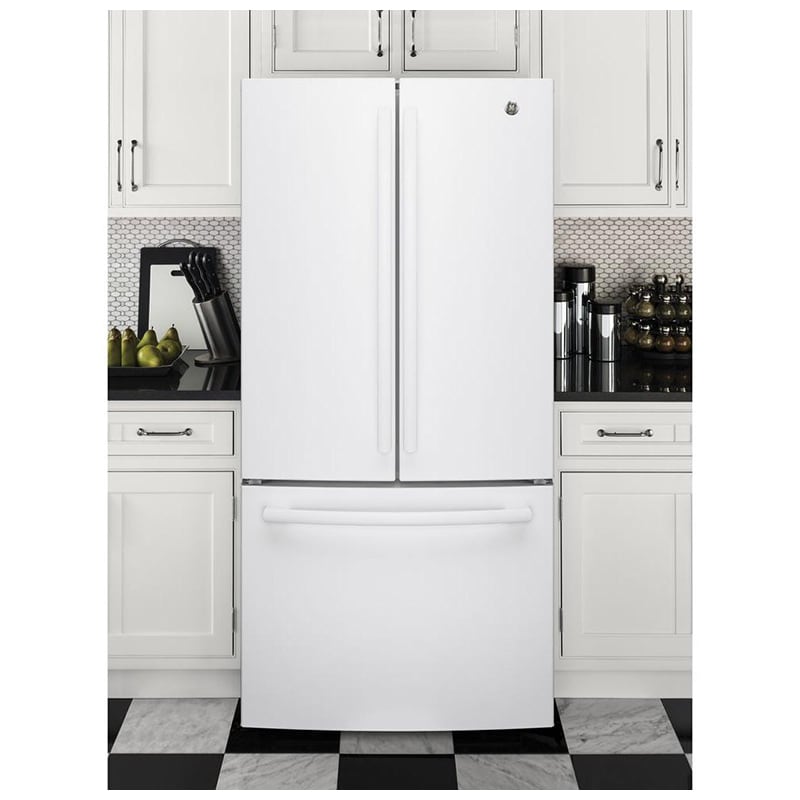GE 33 in. 24.7 cu. ft. French Door Refrigerator with Internal Water Dispenser - White, White, hires
