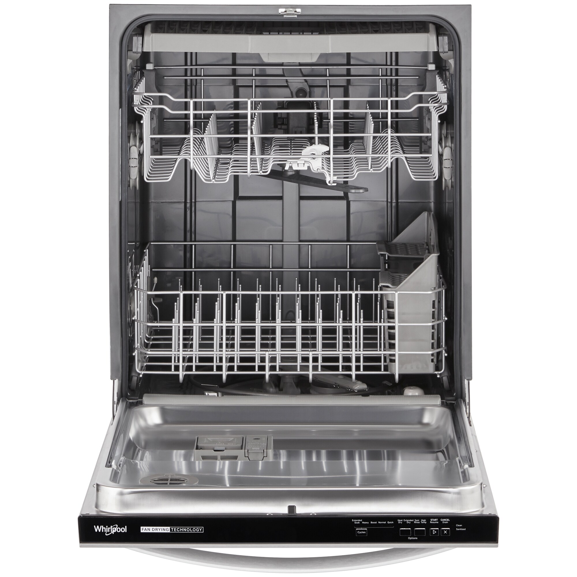 Whirlpool 24 in. Top Control Dishwasher with 51 dBa Sound Level & 3rd-Rack - Fingerprint Resistant Stainless, , hires